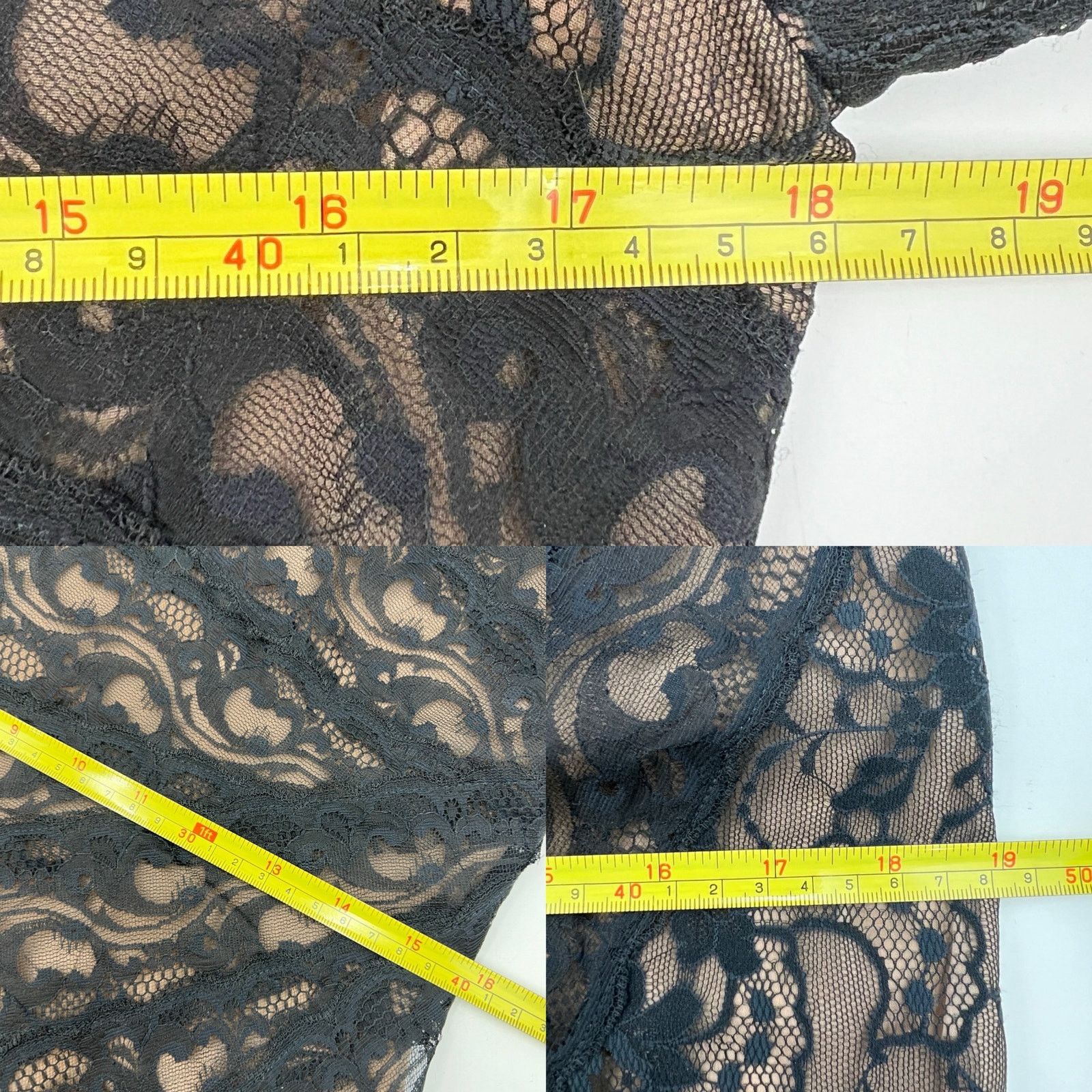 Other × Vintage Vintage Victor Costa for Nahdree Black Nylon Lace Maxi Dress Size M / US 6-8 / IT 42-44 - 7 Thumbnail