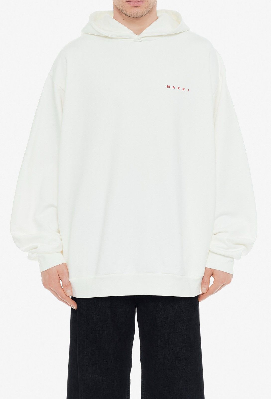 Marni Last Size Marni Wrinkled Logo Organic Cotton Hoodie Size US XL / EU 56 / 4 - 2 Thumbnail