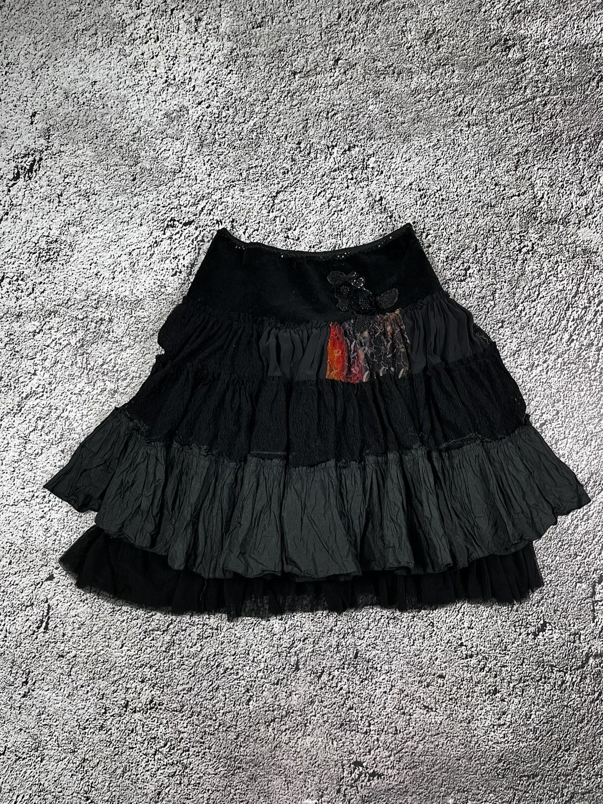 Vintage 90s pleated mesh lush midi skirt retro style M