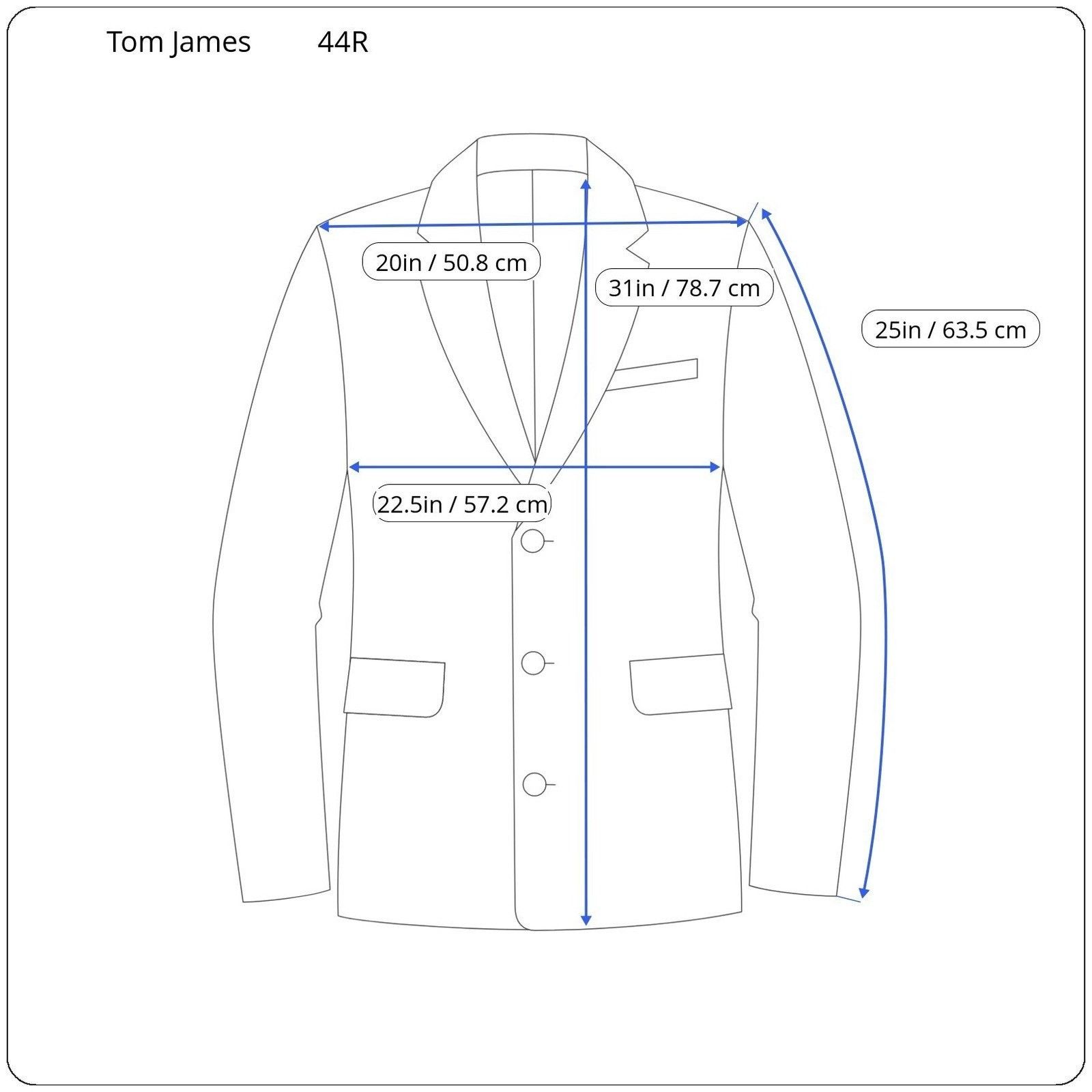 Tom James Tom James Men's 44R Navy Blue Pinstripe 100% Wool Blazer Size 44R - 8 Thumbnail