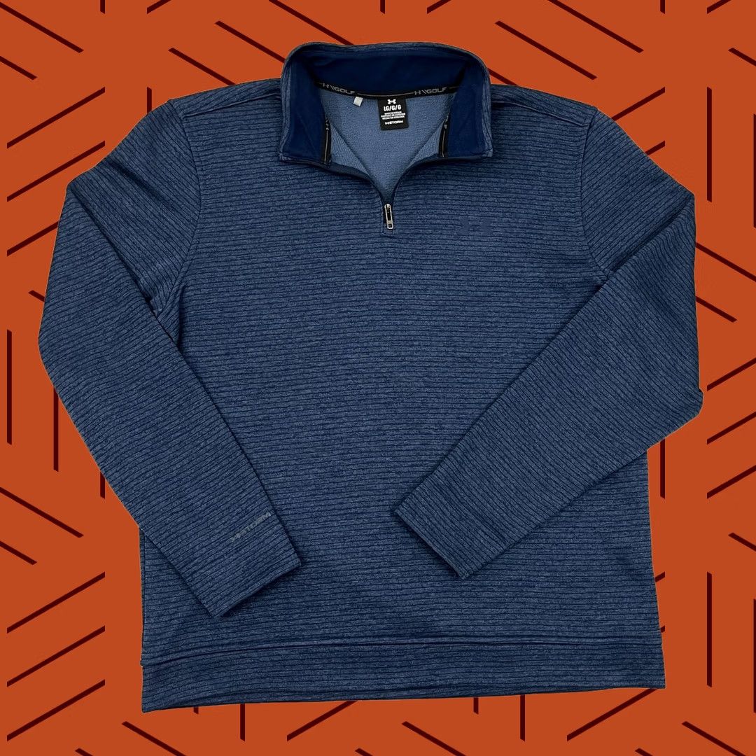 Under Armour Under Armour Storm Pullover Mens L Blue Quarter Zip Golf Performance Stretch L/S Jacket Size US L / EU 52-54 / 3 - 1 Thumbnail