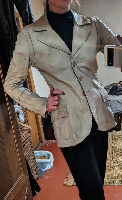 Isaac Sellam Experience ISAAC SELLAM LEATHER BLAZER Size S / US 4 / IT 40 - 8 Thumbnail