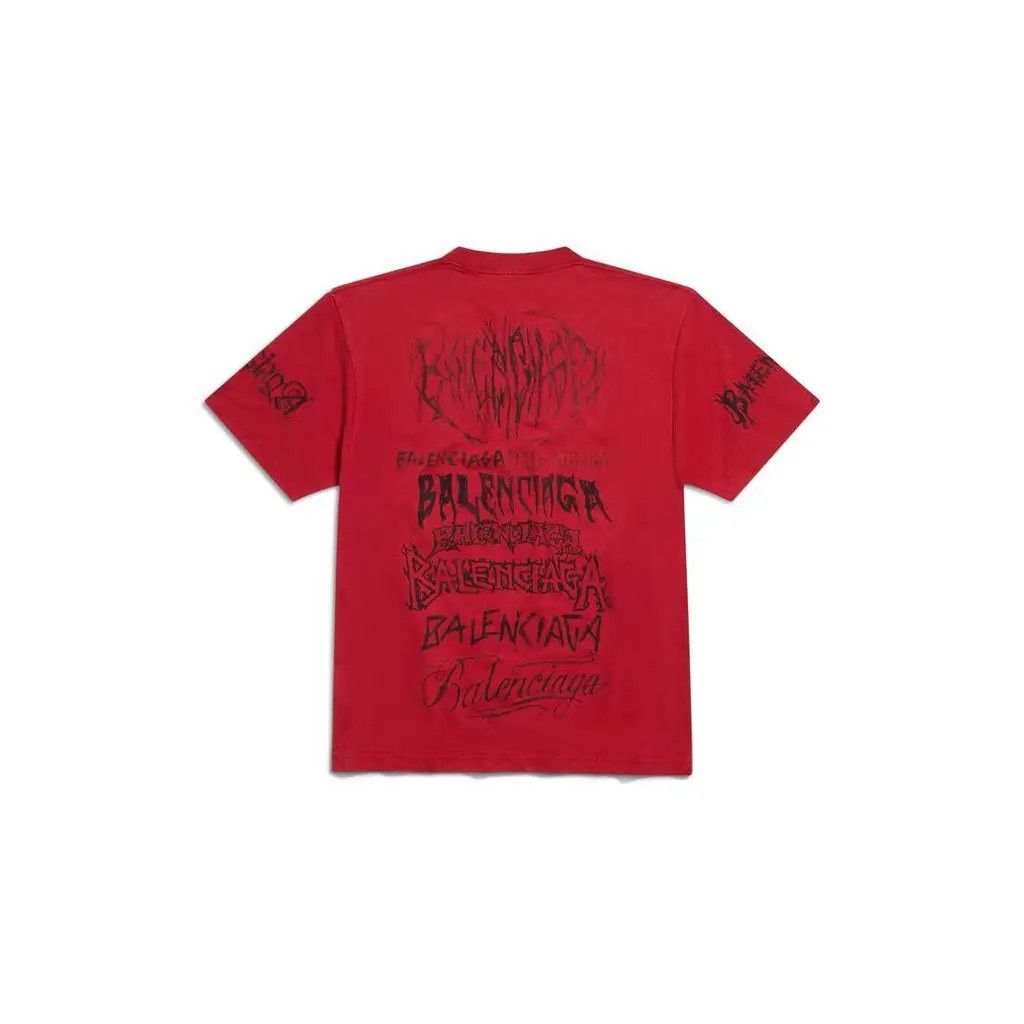 Balenciaga o1s1rm0725 DIY Metal T-Shirt Large Fit in Red Size US XXS / EU 40 - 2 Thumbnail