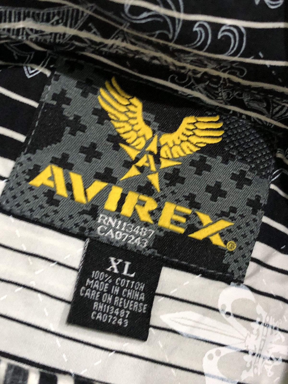 Avirex Vtg Y2K Avirex Striped Crest Button Up Size US XL / EU 56 / 4 - 7 Thumbnail