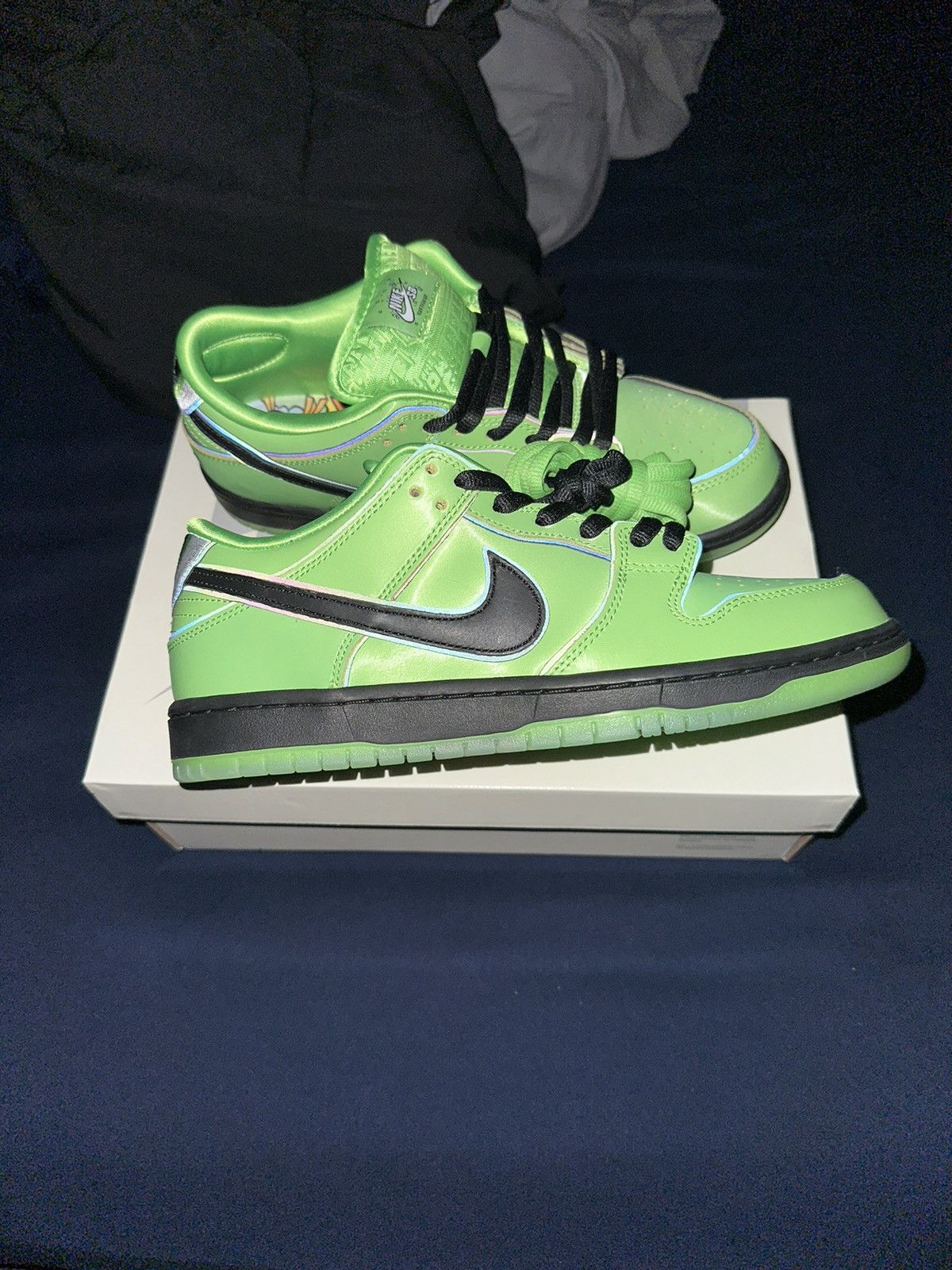 image of Nike X The Powerpuff Girls Sb Dunk Low Prox Qs 'buttercup' Shoes in Green, Men's (Size 9.5)