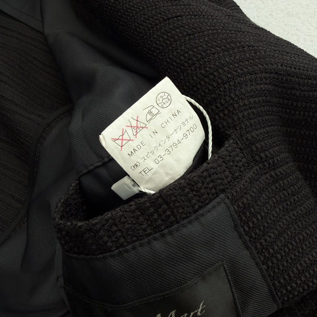Tornado Mart 2000s Tornado Mart Structured Collarless Noir Overcoat Size US L / EU 52-54 / 3 - 6 Thumbnail
