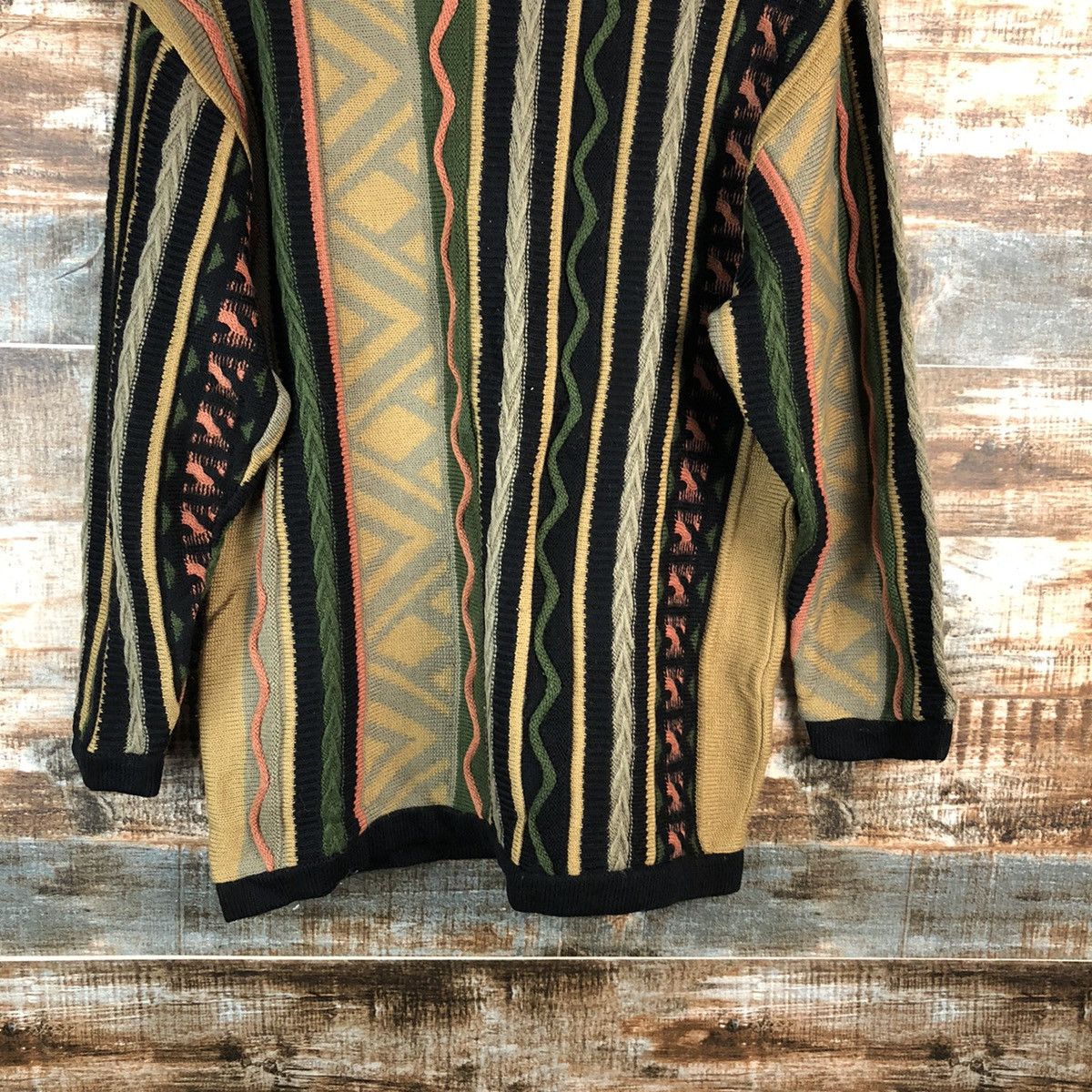Homespun Knitwear Sel Suche japan Brown stripe like coogi Knitwear #A2505 Size US S / EU 44-46 / 1 - 3 Thumbnail