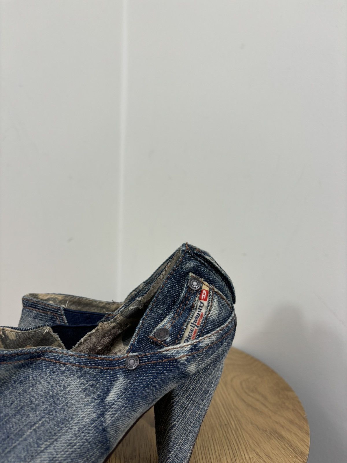 Diesel Vintage Diesel Y2K Denim Division Peep Toe Mules Heel Shoes Size US 7 / IT 37 - 14 Thumbnail