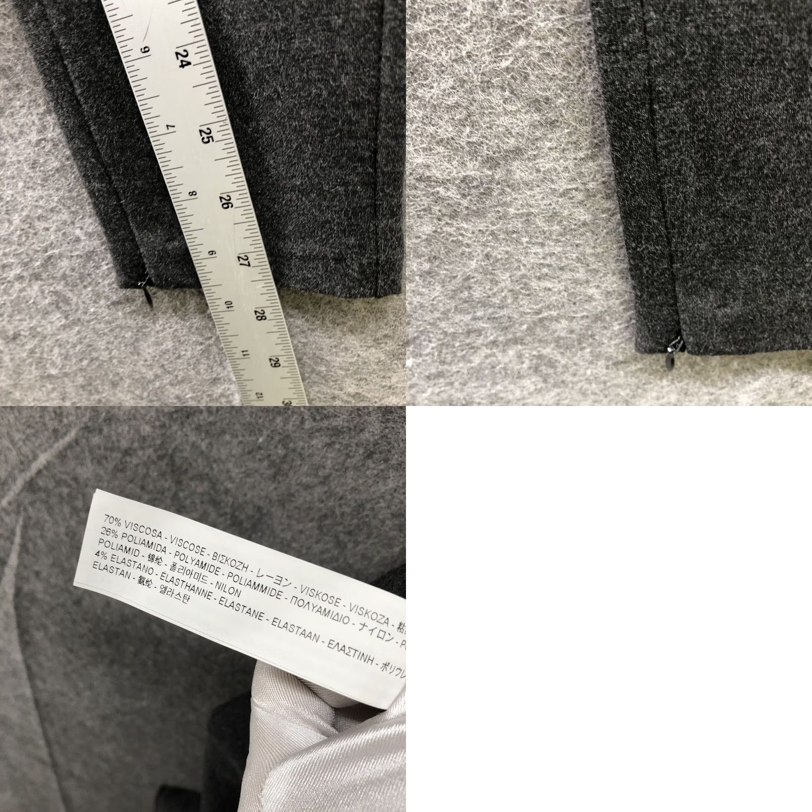Zara Zara Ponte Knit Skinny Pants Womens S Charcoal Gray Zip Ankle Moto Zip Trouser Pants Size 28" / US 6 / IT 42 - 8 Thumbnail