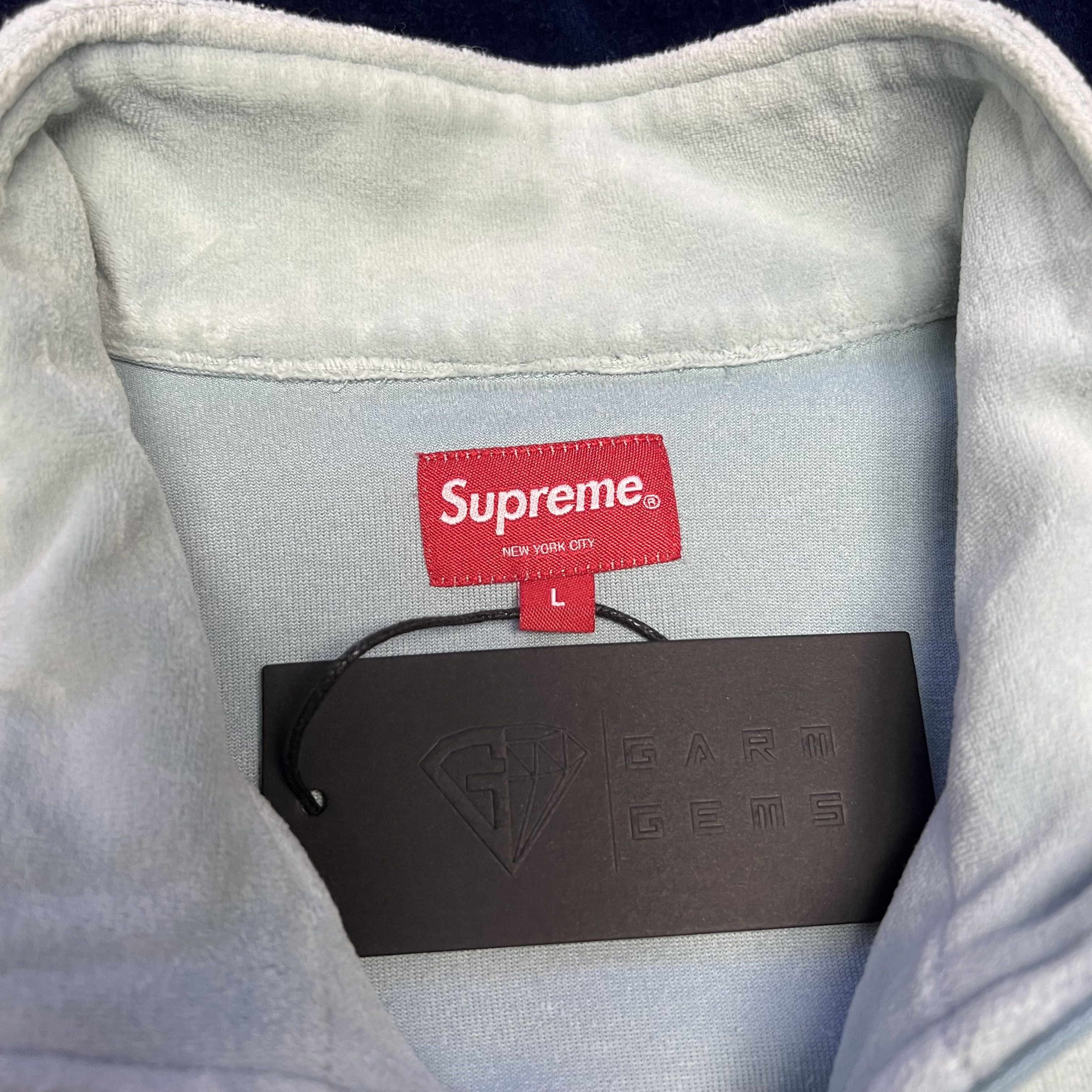 Supreme Supreme Embroidered Velour Quarter Zip Sweatshirt Size US L / EU 52-54 / 3 - 4 Thumbnail