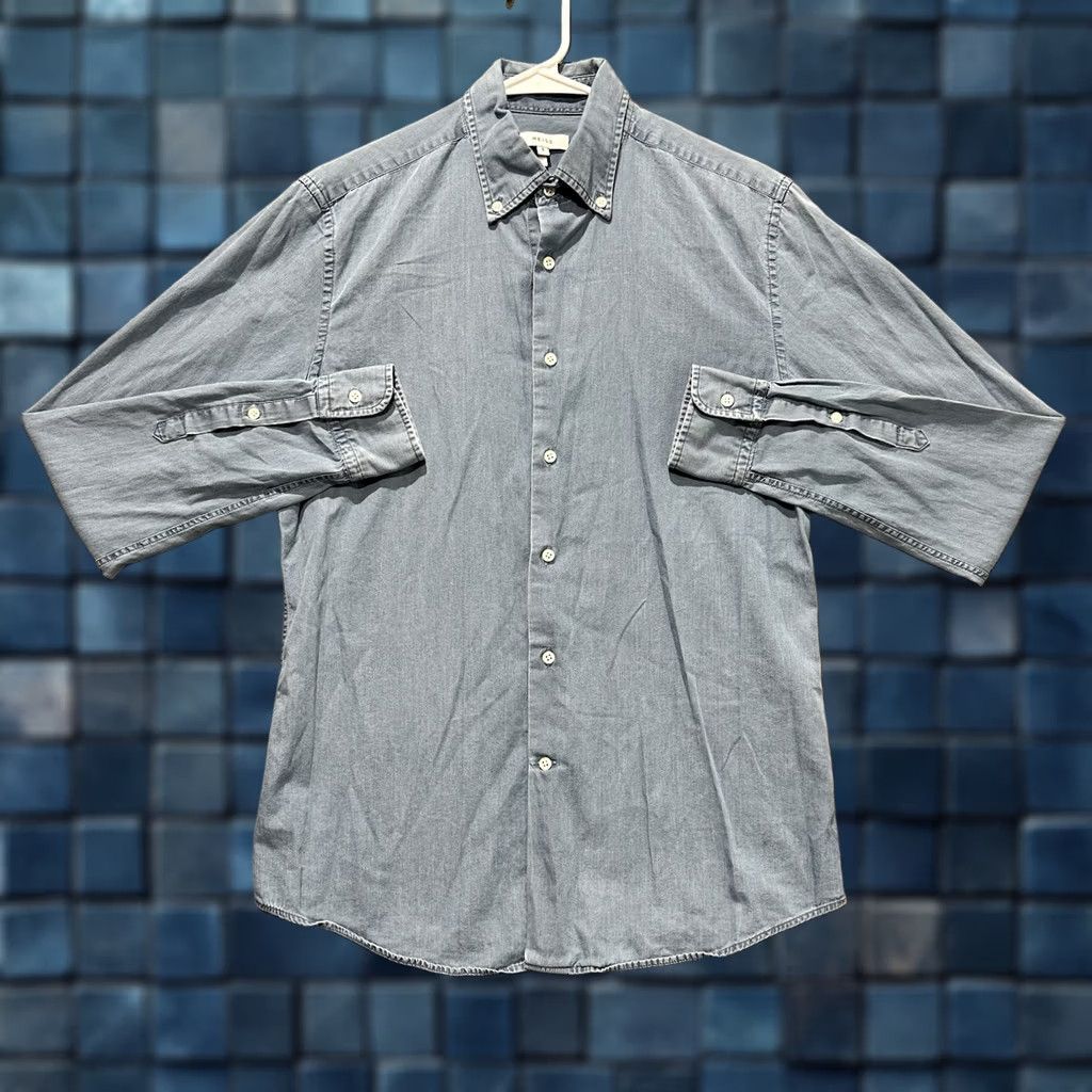 Reiss VINTAGE REISS Mattabish Shirt Mens S Light Blue Chambray Button-Down Shirt Size US S / EU 44-46 / 1 - 1 Thumbnail