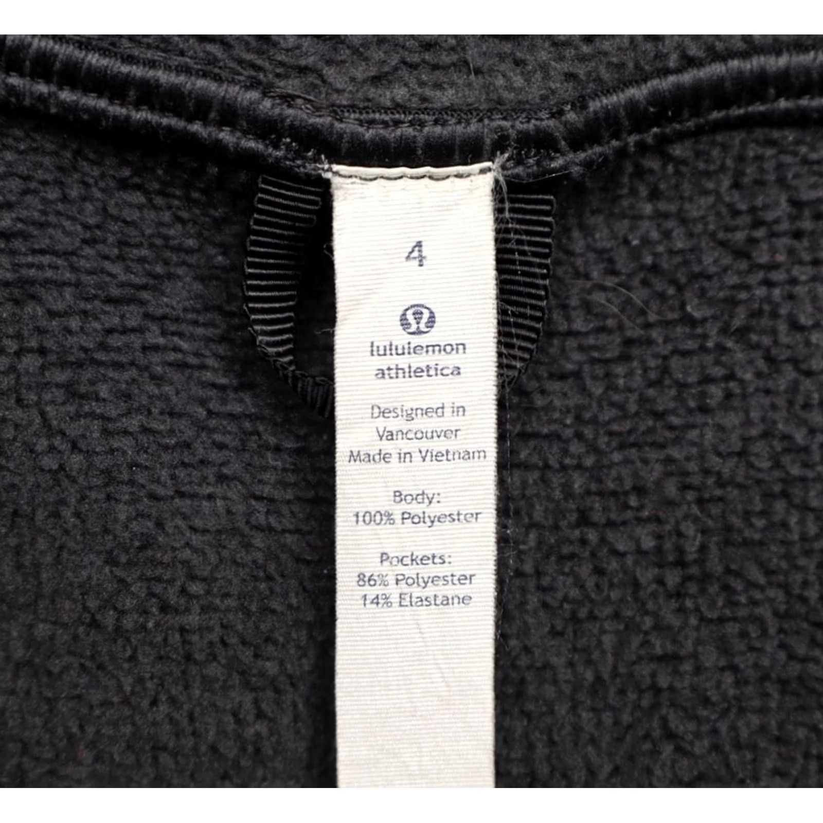 Lululemon Lululemon Women's Hooded Pullover Its Fleecing Cold Mock Neck Long Sleeve Zip Kangaroo Front Pocket Logo Heathered Black Sz 4 Size S / US 4 / IT 40 - 6 Thumbnail