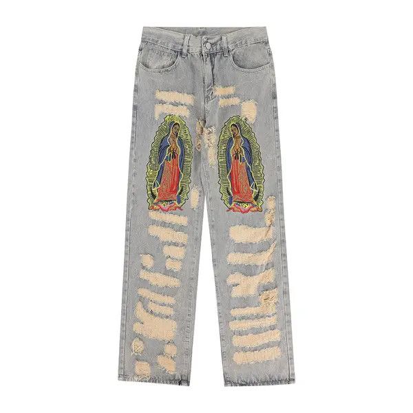 VIBE #30 Distressed Embroidery Baggy Denim Size US 28 / EU 44 - 5 Thumbnail