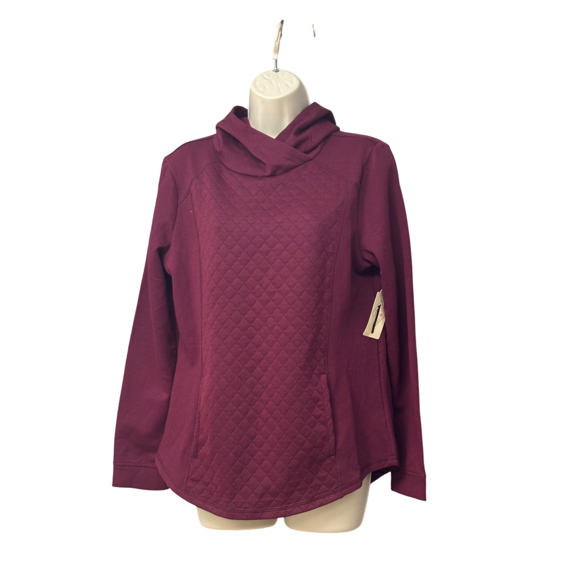 Other St. John’s Bay Quilted front Women’s Hoodie, Burgundy, Sz. S Size S / US 4 / IT 40 - 3 Thumbnail