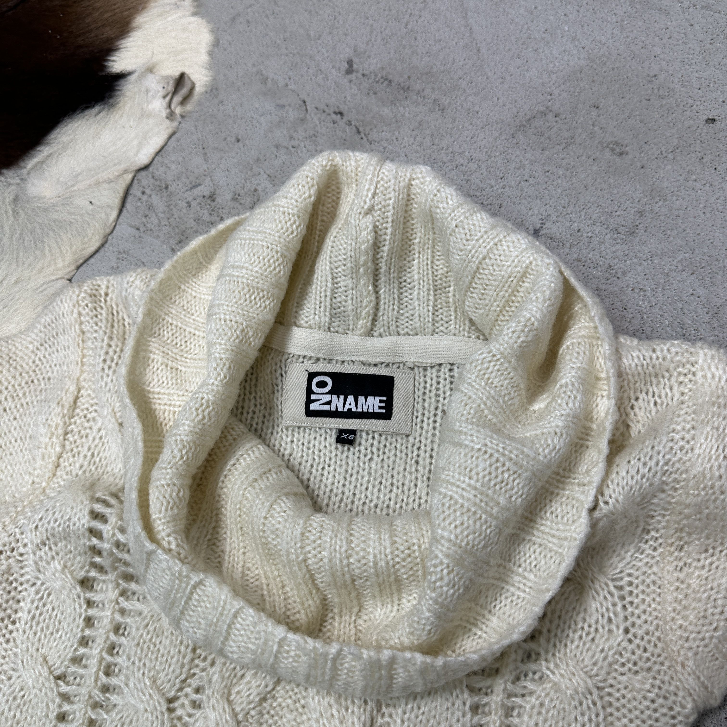 Vintage Vintage Cottage Big Collar Cream Knitted Sweater Y2K Size XS / US 0-2 / IT 36-38 - 3 Thumbnail