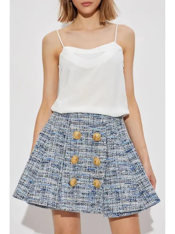 Balmain o1s1wg111225 Layered Top in White Size L / US 10 / IT 46 - 2 Thumbnail