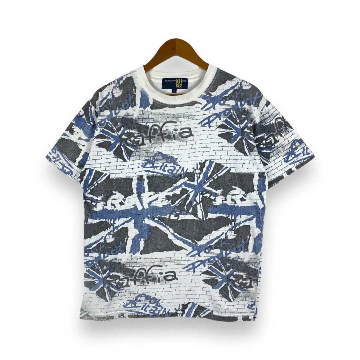 Other Vintage NYLAUS JEANS 0125 Great Britain Graffiti Fullprint Size US L / EU 52-54 / 3 - 1 Thumbnail