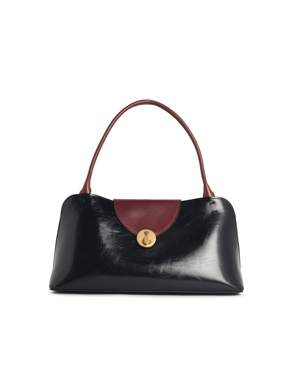 Versace VERSACE East/West 'Vivian' Black And Brown Leather Shoulder Bag Size ONE SIZE - 1 Thumbnail