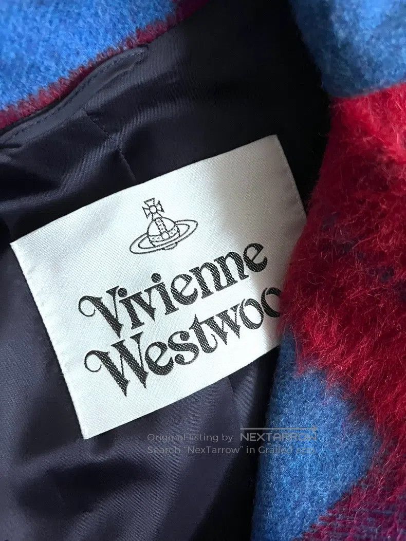 Vivienne Westwood Vivienne Westwood Asymmetrical Red and Blue Plaid Wool Coa Size XS / US 0-2 / IT 36-38 - 8 Thumbnail