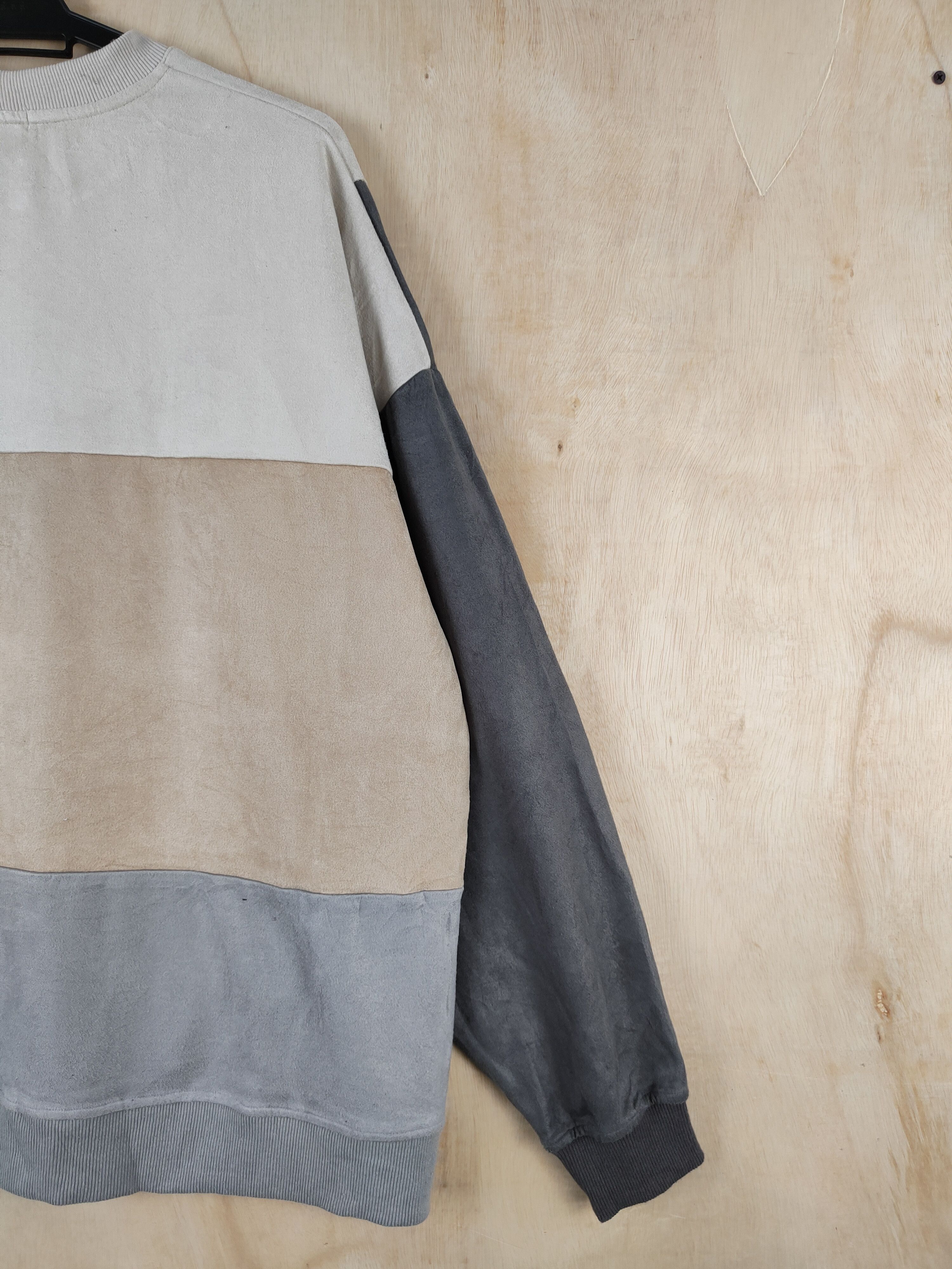 Japanese Brand Takeo Kikuchi Gray Brown patchwork Sweatshirts #S2561 Size US L / EU 52-54 / 3 - 9 Thumbnail