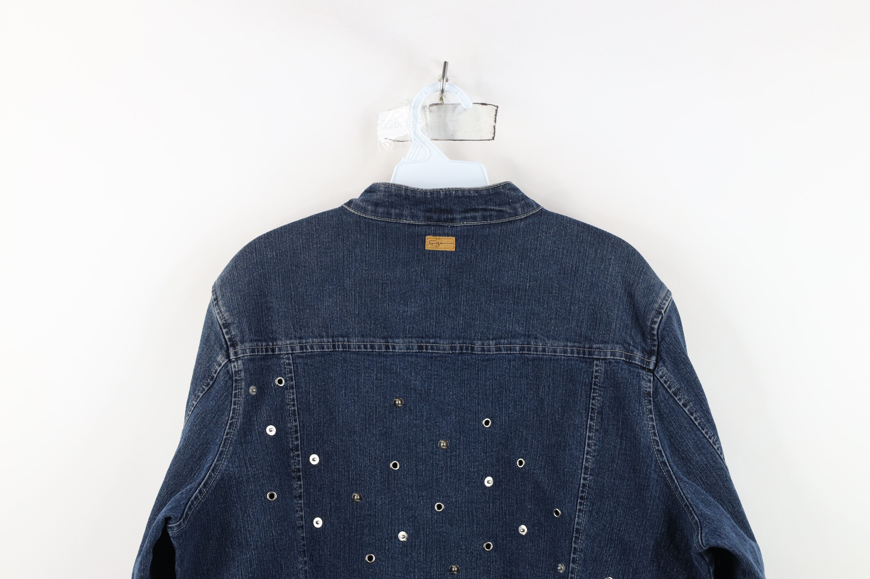 Fubu Vintage 90s Y2K FUBU Cropped Sequin Denim Jean Bomber Jacket Size XXL / US 16-18 / IT 52-54 - 15 Thumbnail