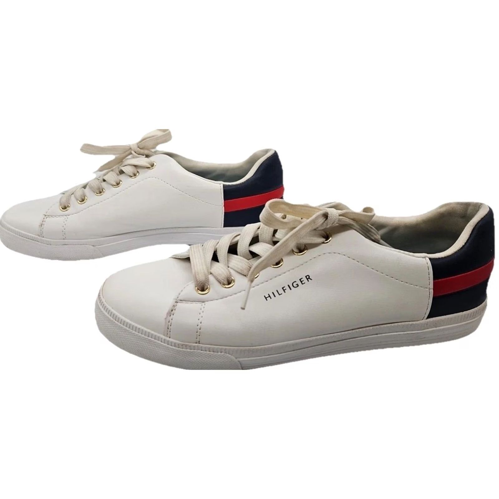 Tommy Hilfiger Tommy Hilfiger Women’s Size 7 White Low Top Sneakers Lace Up Casual Shoes Logo Size M / US 6-8 / IT 42-44 - 4 Thumbnail