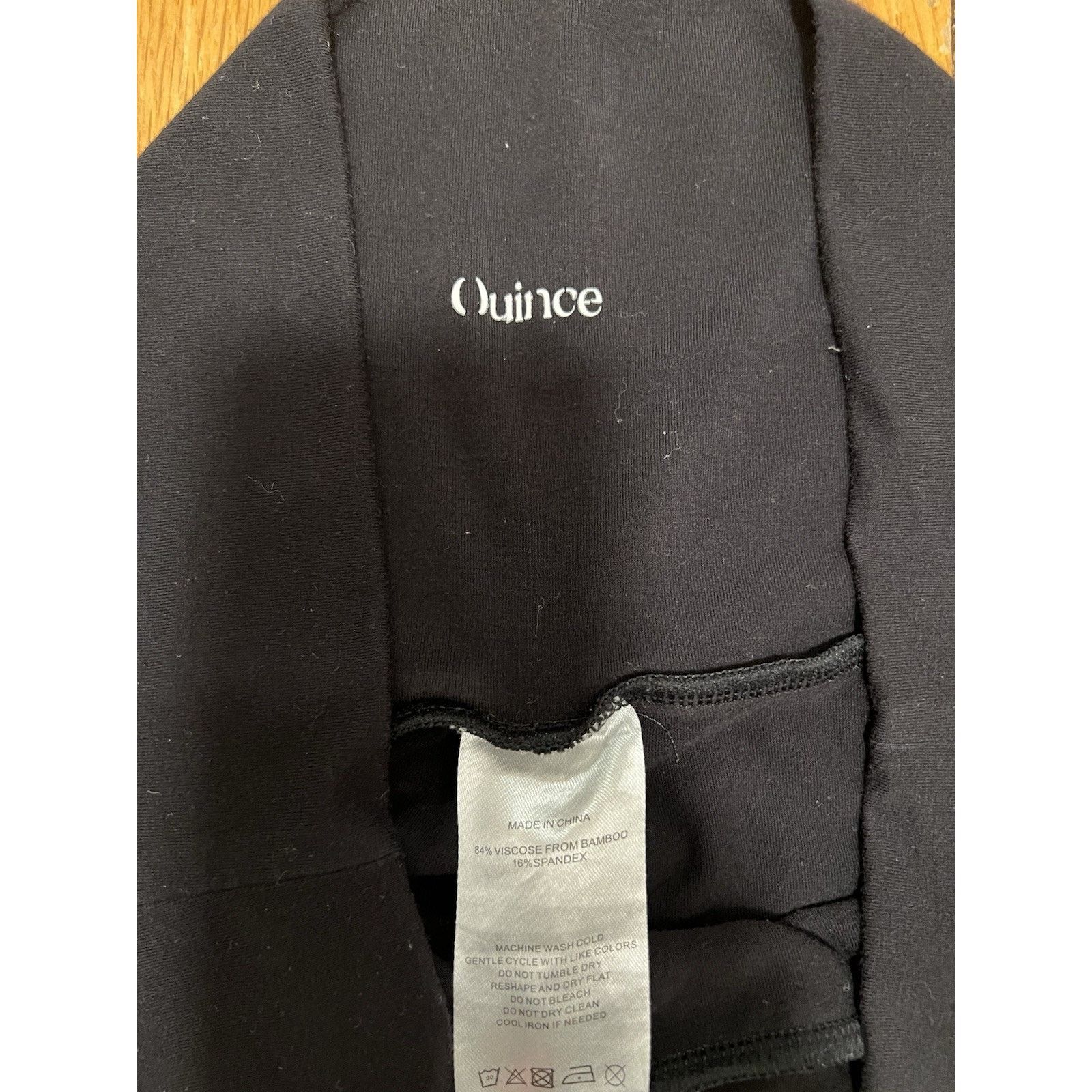 Quince Quince Home Yoga Pants Black Stretchy Women Size L A003109 Size 22" - 6 Thumbnail