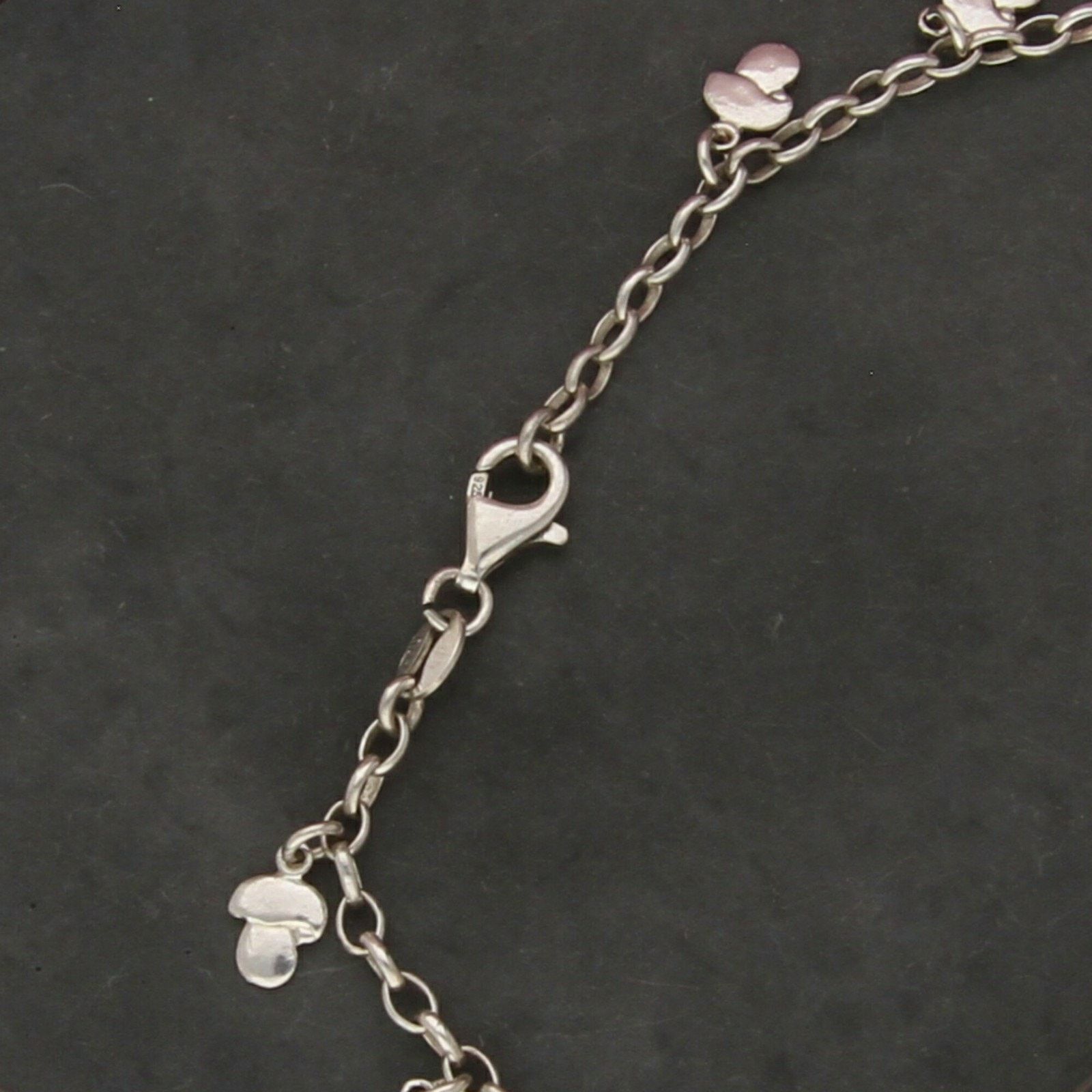 Sterling Silver sterling silver mushroom charm anklet bracelet size 10.25in Size ONE SIZE - 3 Thumbnail