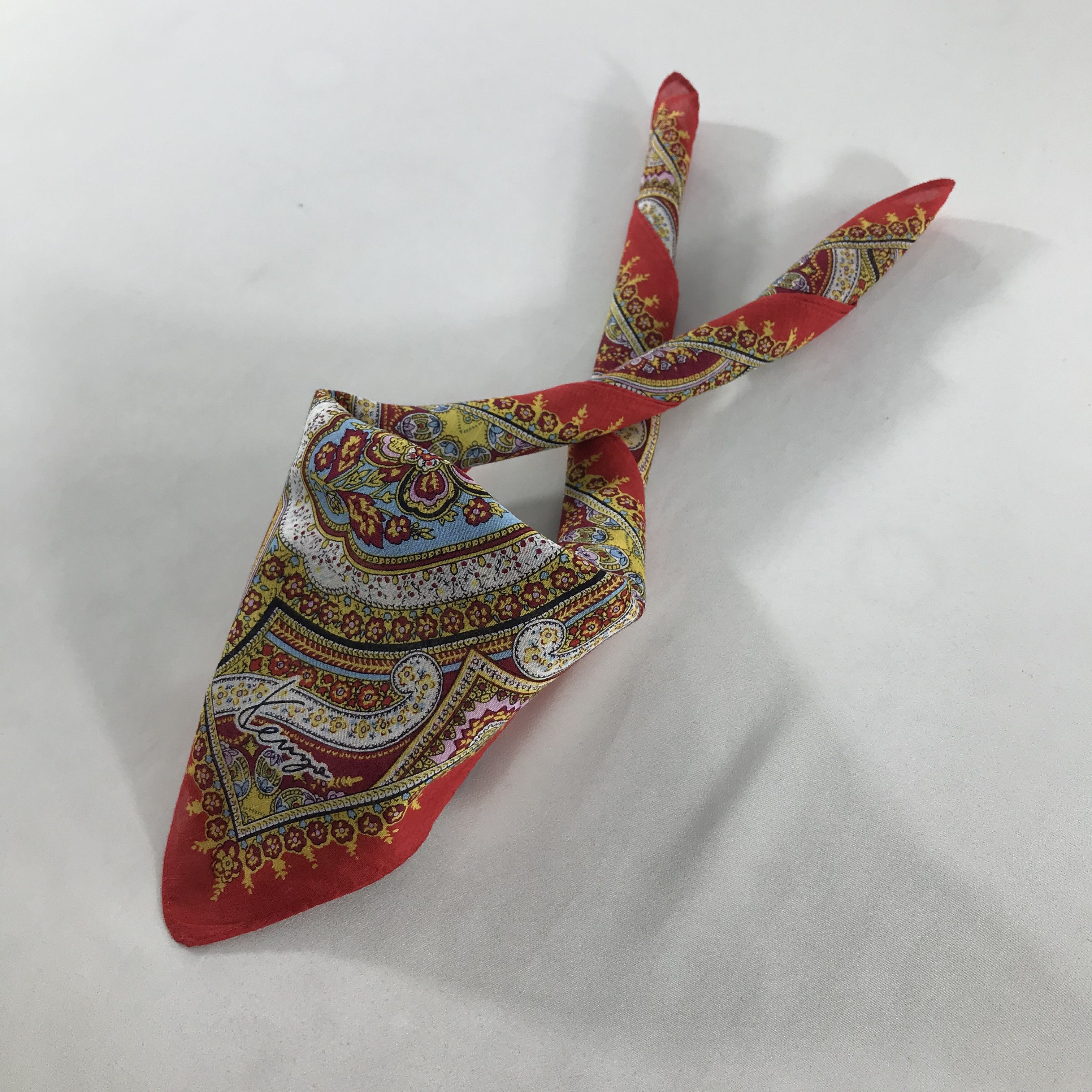 Japanese Brand × Kenzo × Vintage Kenzo Paisley Handkerchief Neckerchief Bandana H27 Size ONE SIZE - 3 Thumbnail