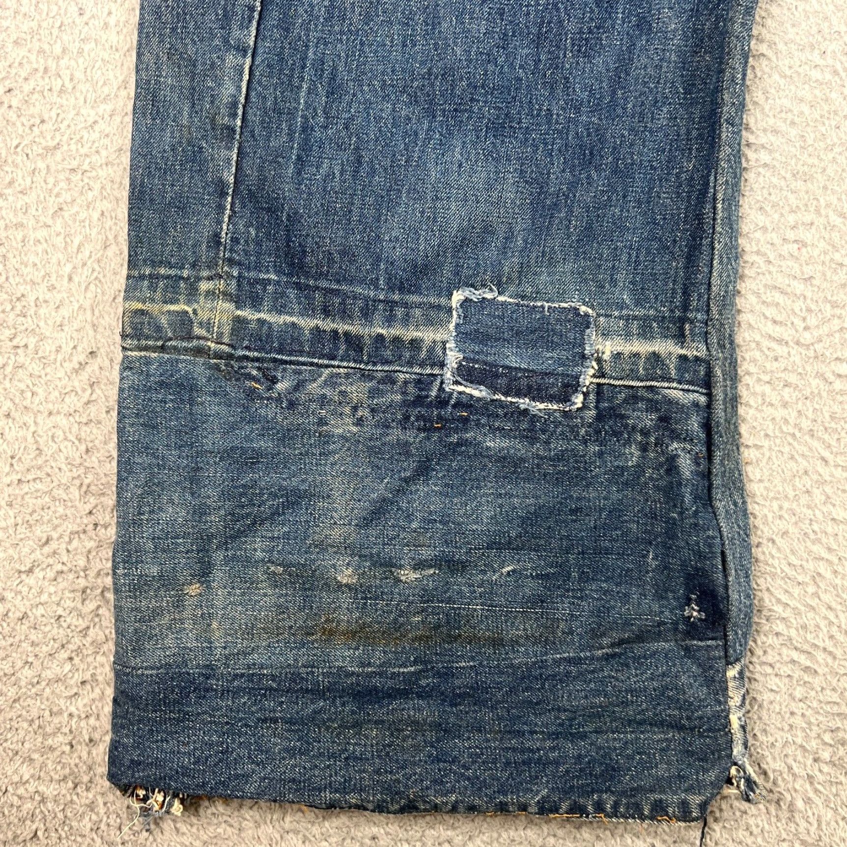 Levi's VINTAGE Levi's 501 Jeans 34x30 Dark Denim Flared Hippie Patchwork 80s Mens Size US 34 / EU 50 - 2 Thumbnail