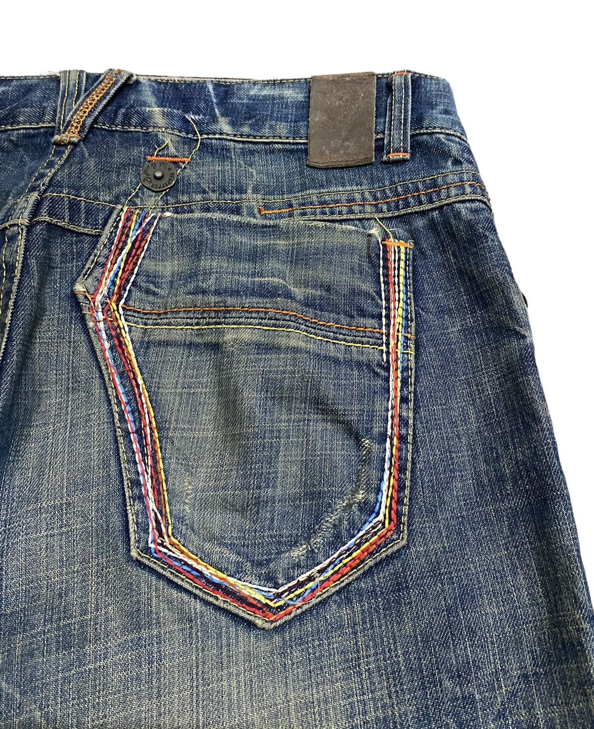 If Six Was Nine Rare Design Vintage Brand Red Pepper Flared Jeans 1990s Size US 32 / EU 48 - 8 Thumbnail