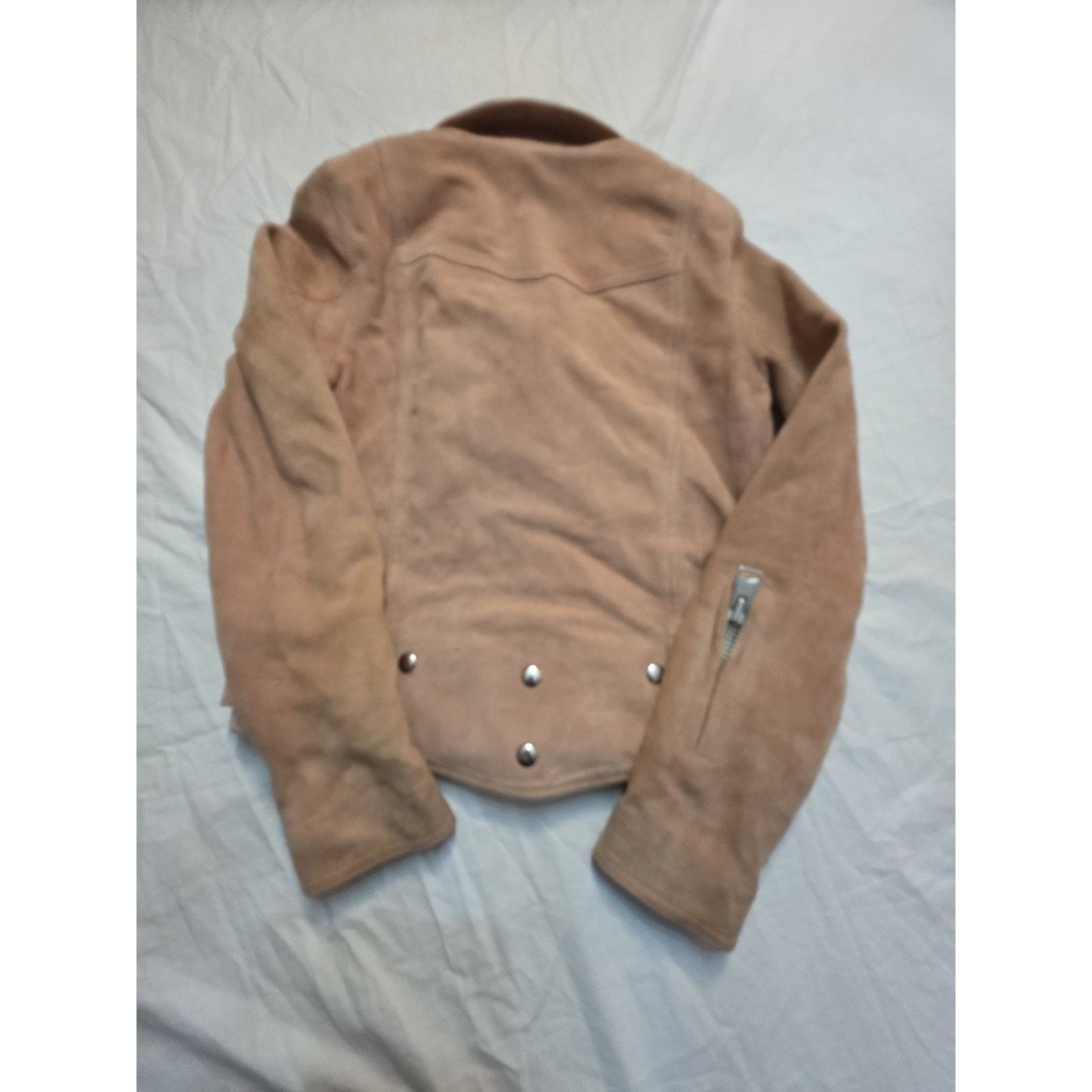 Allsaints All Saints Balfern Jacket XS Women's Pink Suede Biker Size XS / US 0-2 / IT 36-38 - 3 Thumbnail