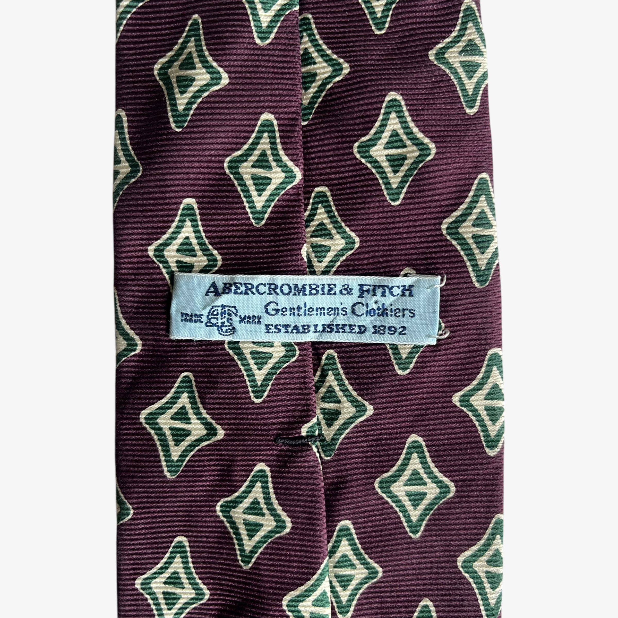 Abercrombie & Fitch Abercrombie & Fitch Abstract Geometric Print Red Silk Tie Size ONE SIZE - 2 Thumbnail