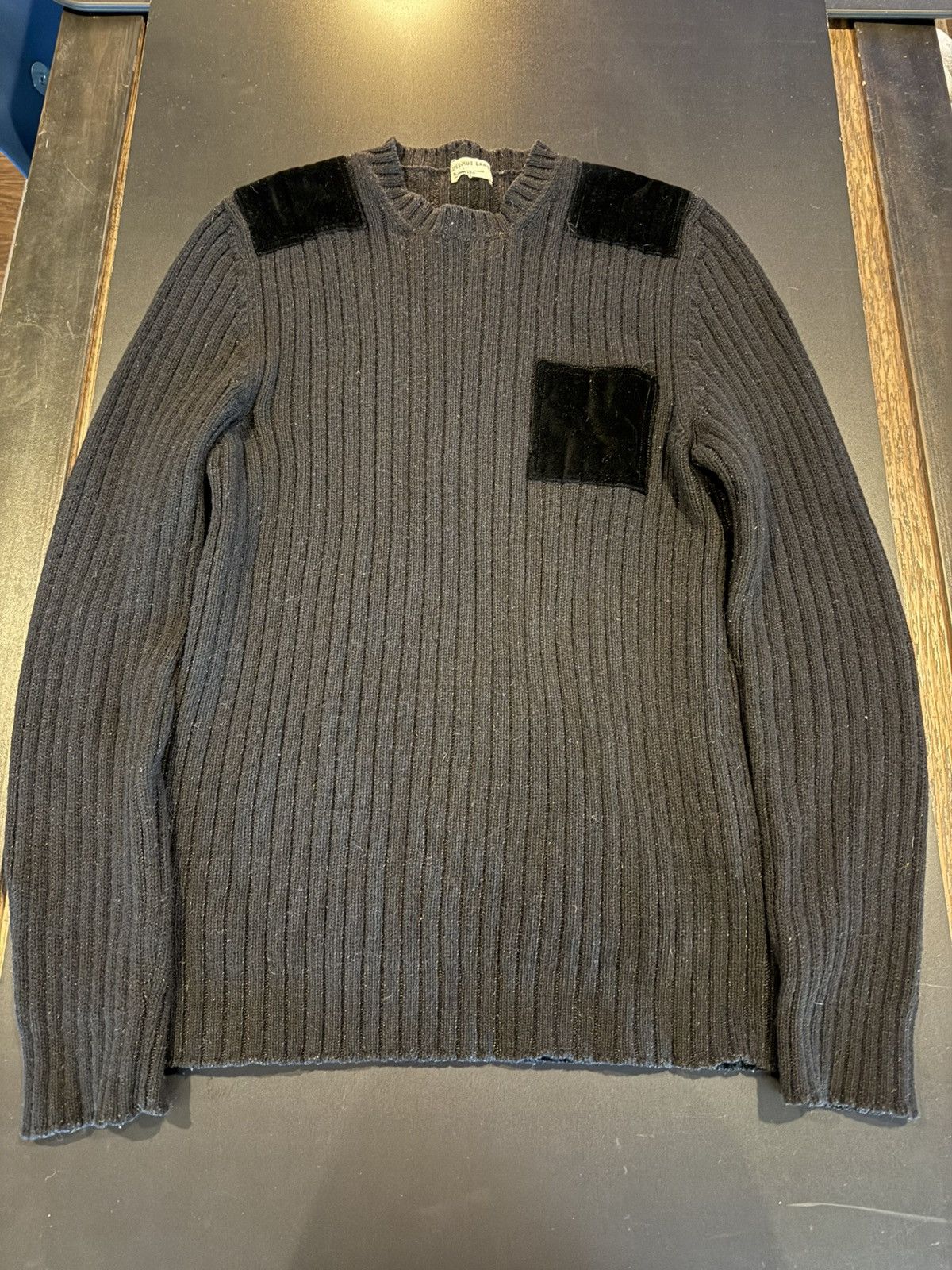 Helmut Lang Helmut Lang A/W 1998 Black Military Sweater | Grailed