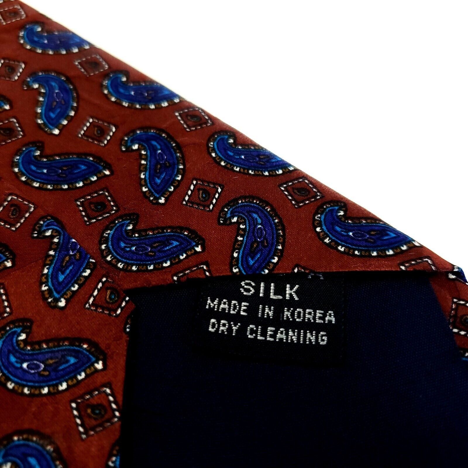 Designer Asian Modern Pentathlon Biathlon Red Blue Silk Tie Woven Sho Size ONE SIZE - 4 Thumbnail
