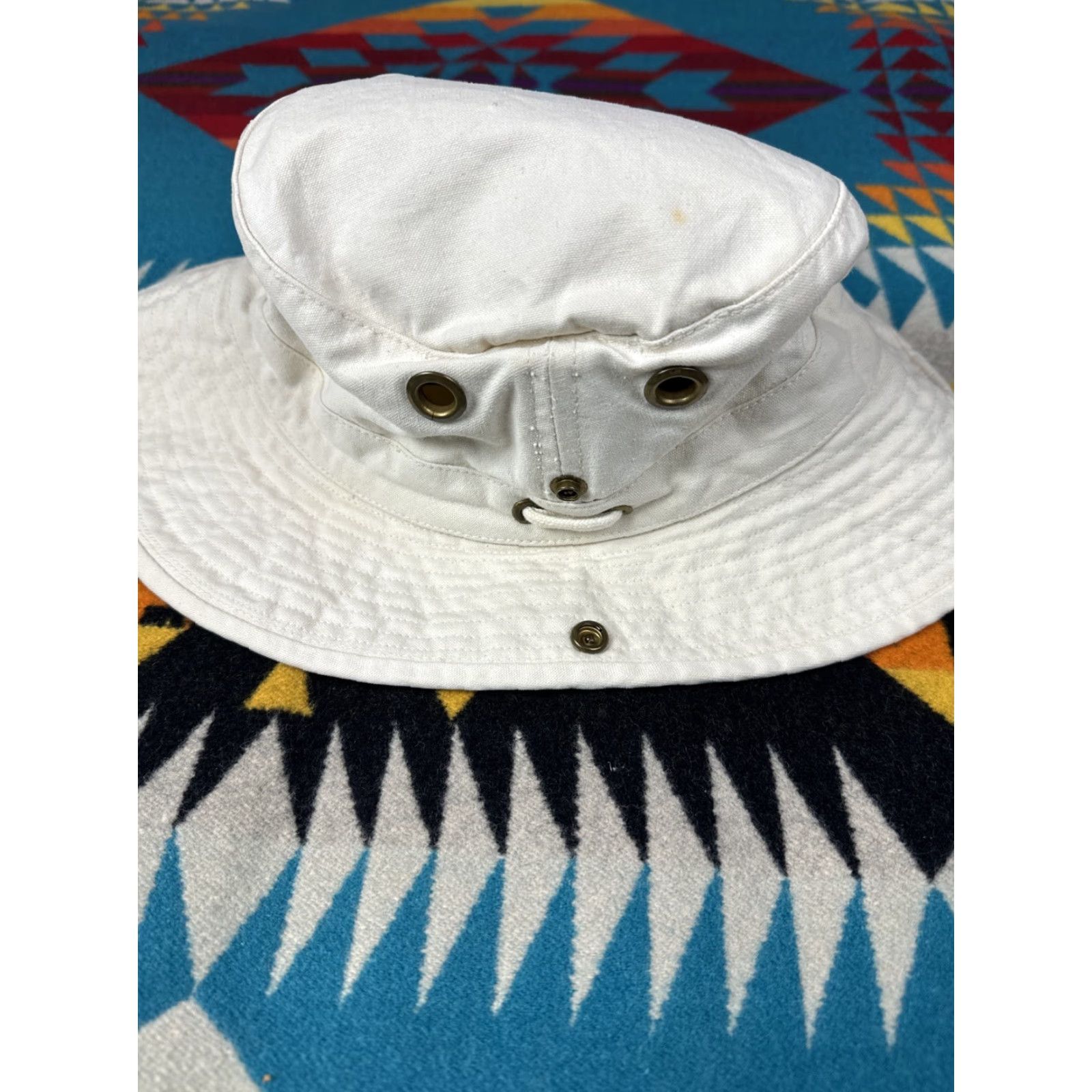 Tilley VINTAGE Tilley Hat Endurables Bucket Hat Mens 7 1/4 Ivory Cream Outdoor Cap Size ONE SIZE - 4 Thumbnail
