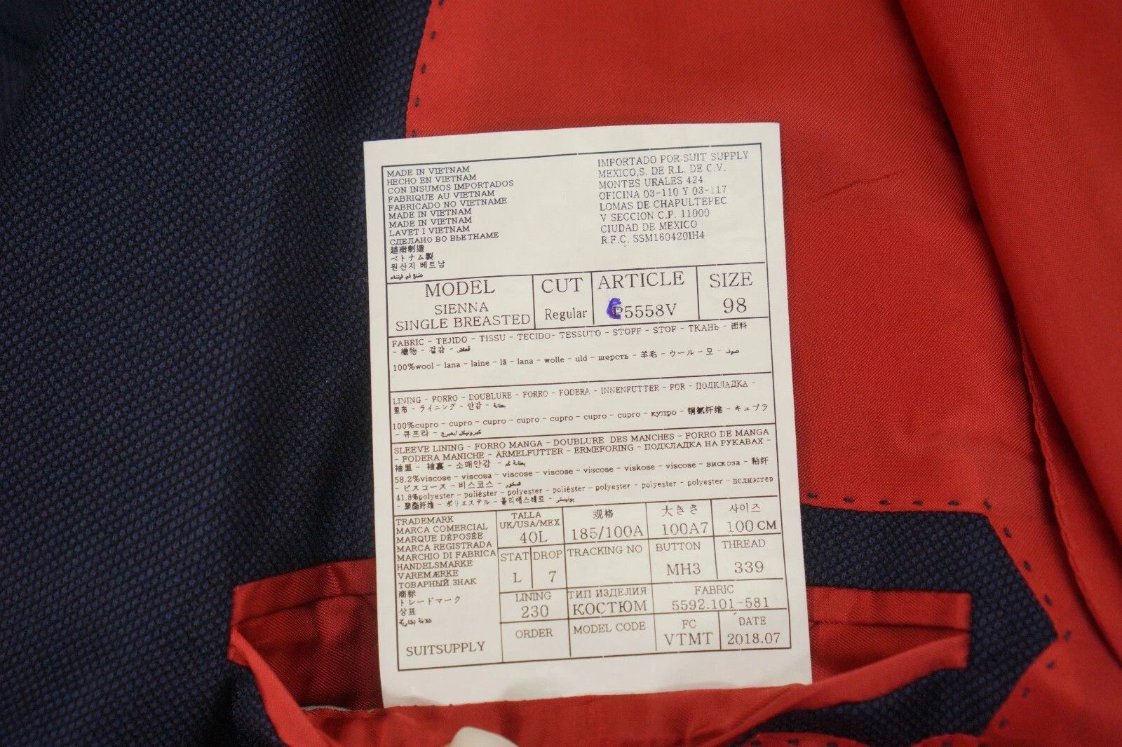 Suitsupply Men Suitsupply Suit Sienna Blue Pure Wool Regular Fit US40L Size 40L - 6 Thumbnail