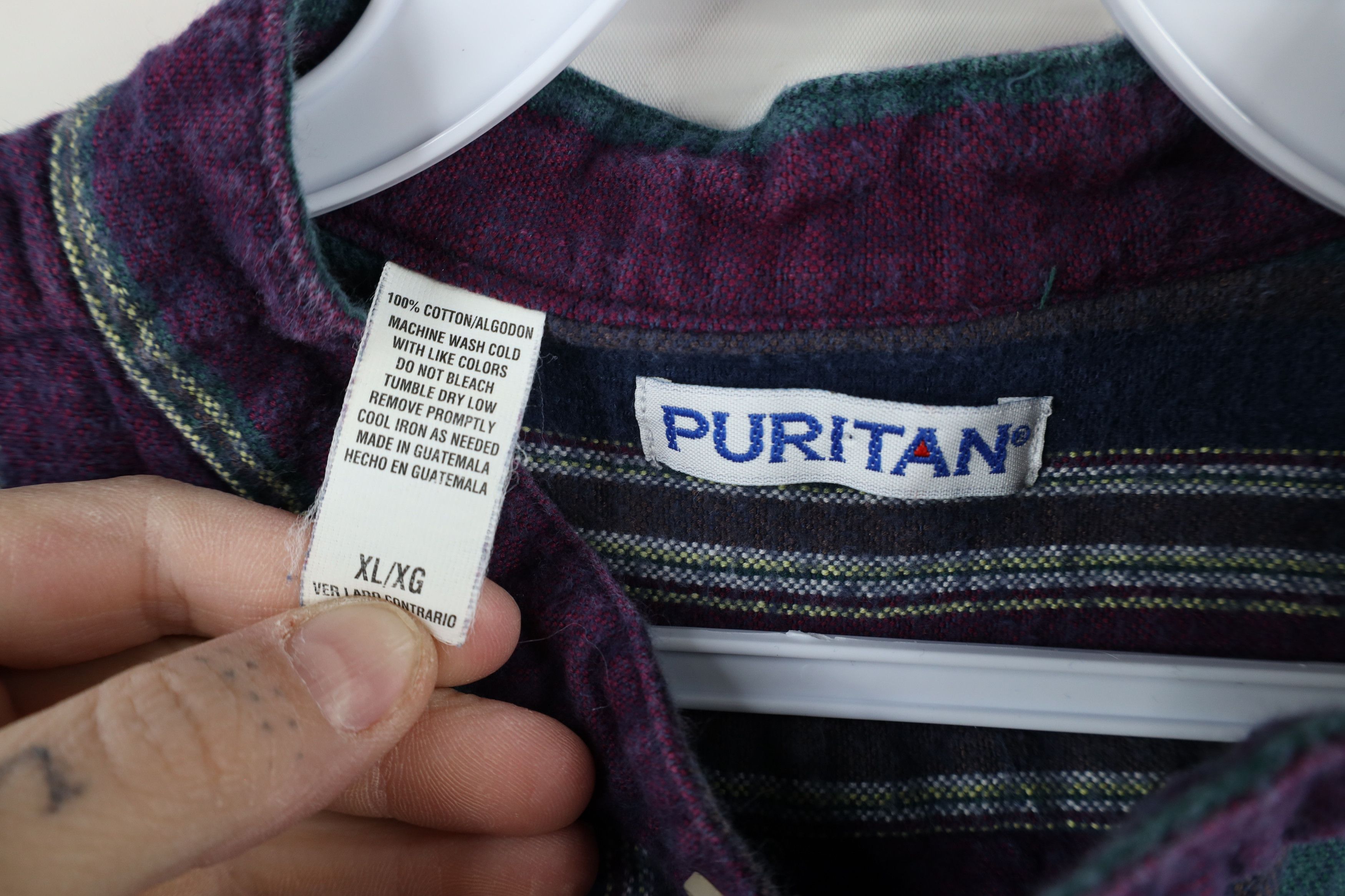 Vintage Vintage 90s Streetwear Striped Flannel Collar Button Shirt Size US XL / EU 56 / 4 - 6 Thumbnail
