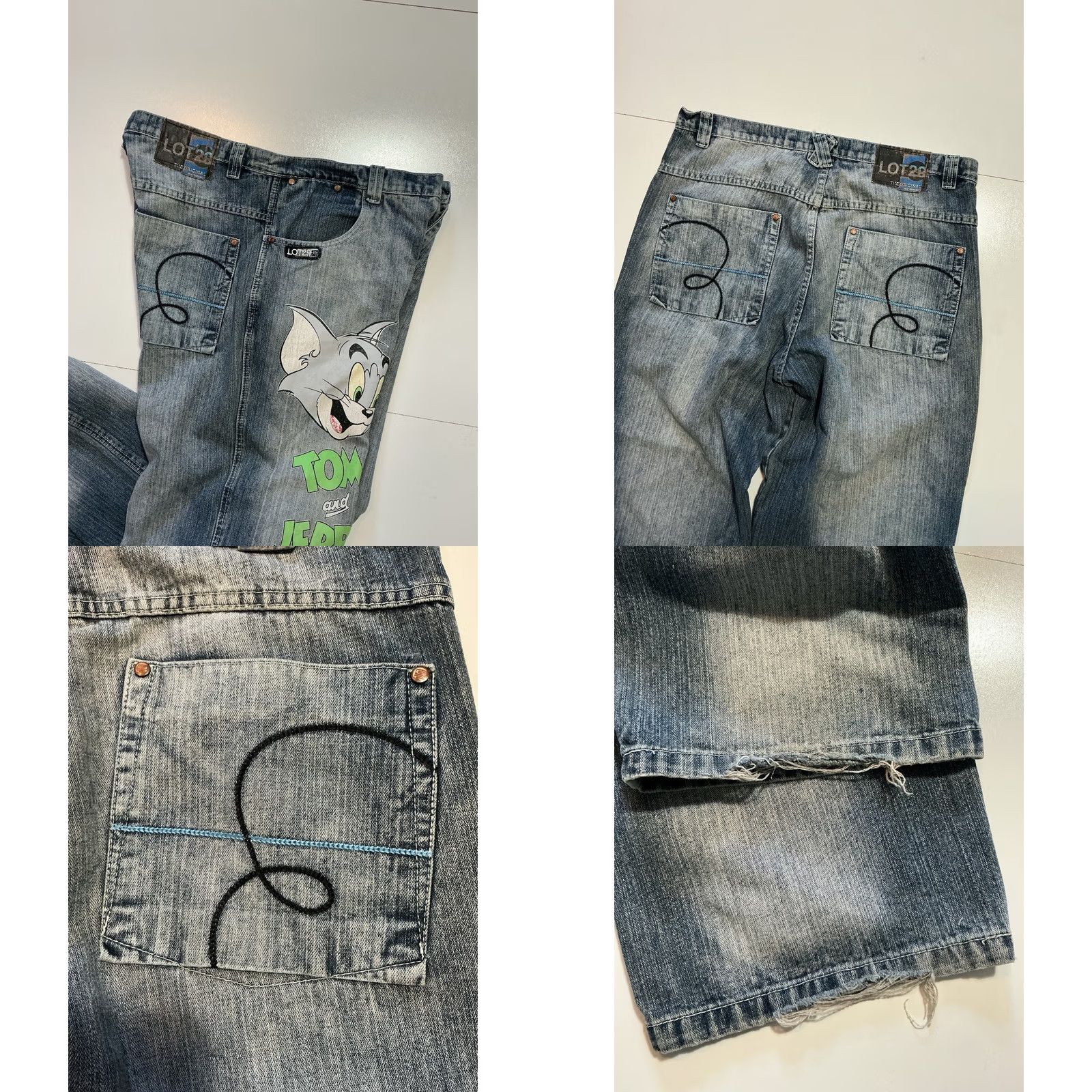 Denime VINTAGE Tom & Jerry Cartoon Graphic Baggy Denim Jeans Sz. 38 Men Denim 2000s Lot 29 Size US 38 / EU 54 - 8 Thumbnail