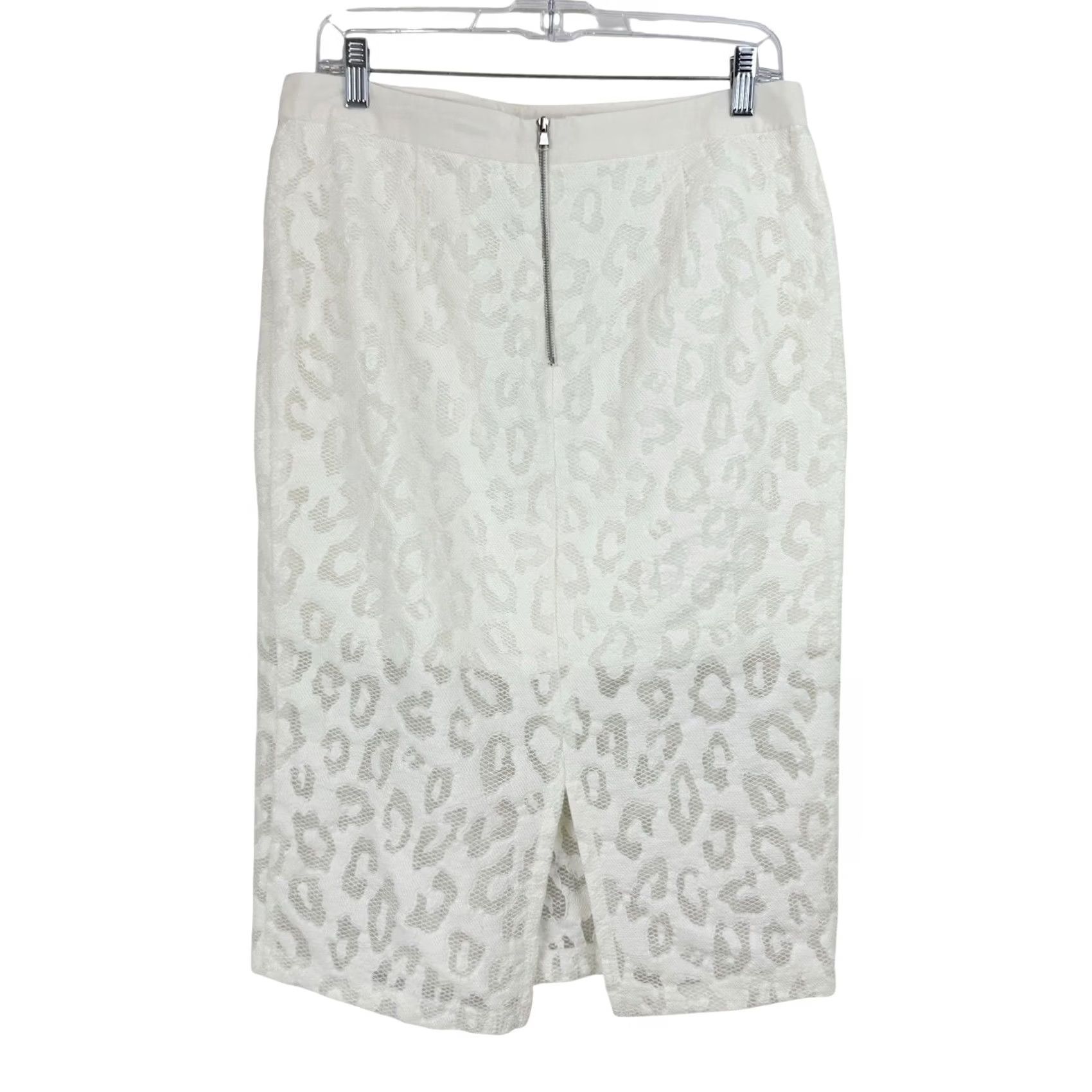 Trina Turk Trina Turk Skirt Women 8 Ivory Leopard Print BRETTA Lace Midi Size 30" / US 8 / IT 44 - 5 Thumbnail