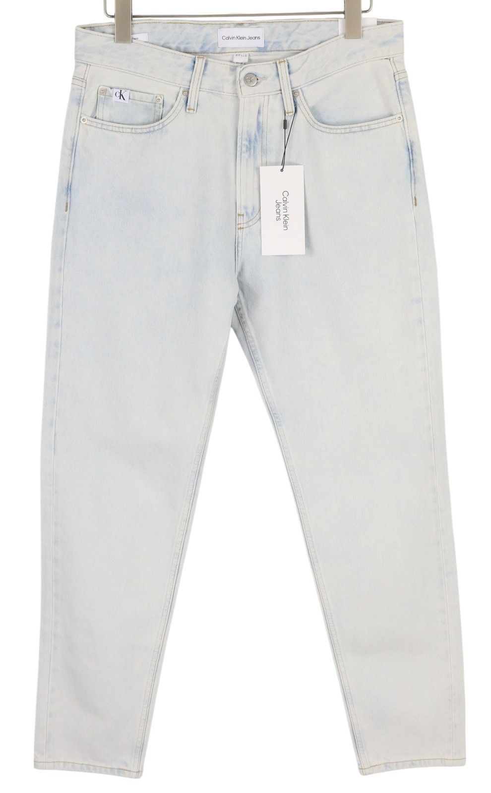 Calvin Klein REGULAR TAPER W31/L32 Light Blue Washed Zipper Denim 85328 Size US 31 - 1 Thumbnail