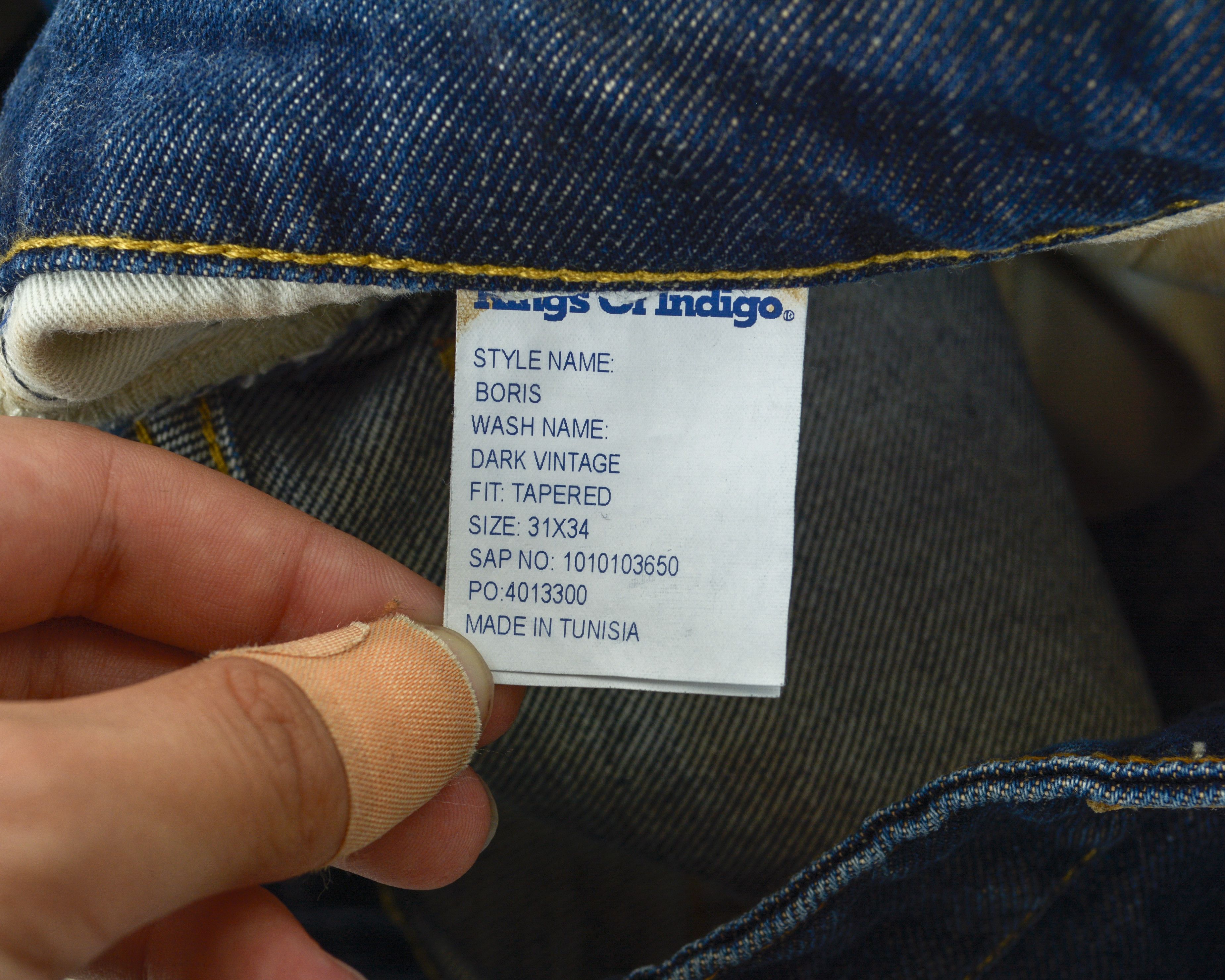 Kings Of Indigo KINGS OF INDIGO Boris W31 L34 Jeans Denim Dark Wash Pants Size US 31 - 7 Thumbnail