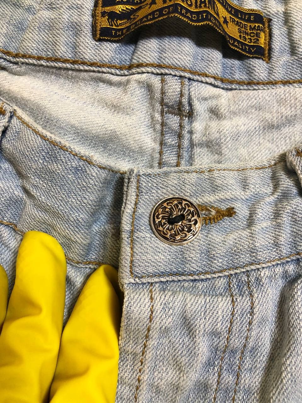 Mustang Vintage 70s Mustang Denim Jeans: High Waisted Distressed Size US 32 / EU 48 - 12 Thumbnail
