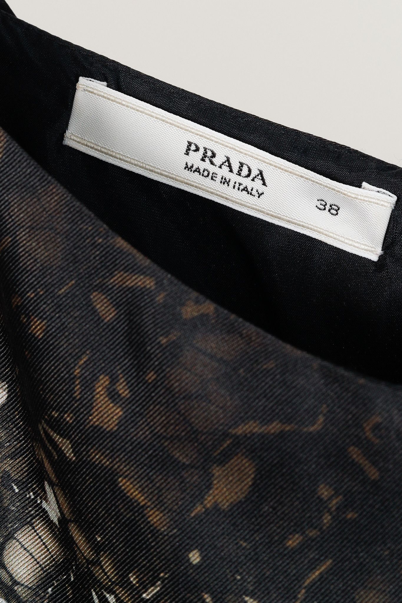 Prada Prada AW/08 Brown Lace-Print Silk Cap-Sleeve Dress Size XS / US 0-2 / IT 36-38 - 7 Thumbnail