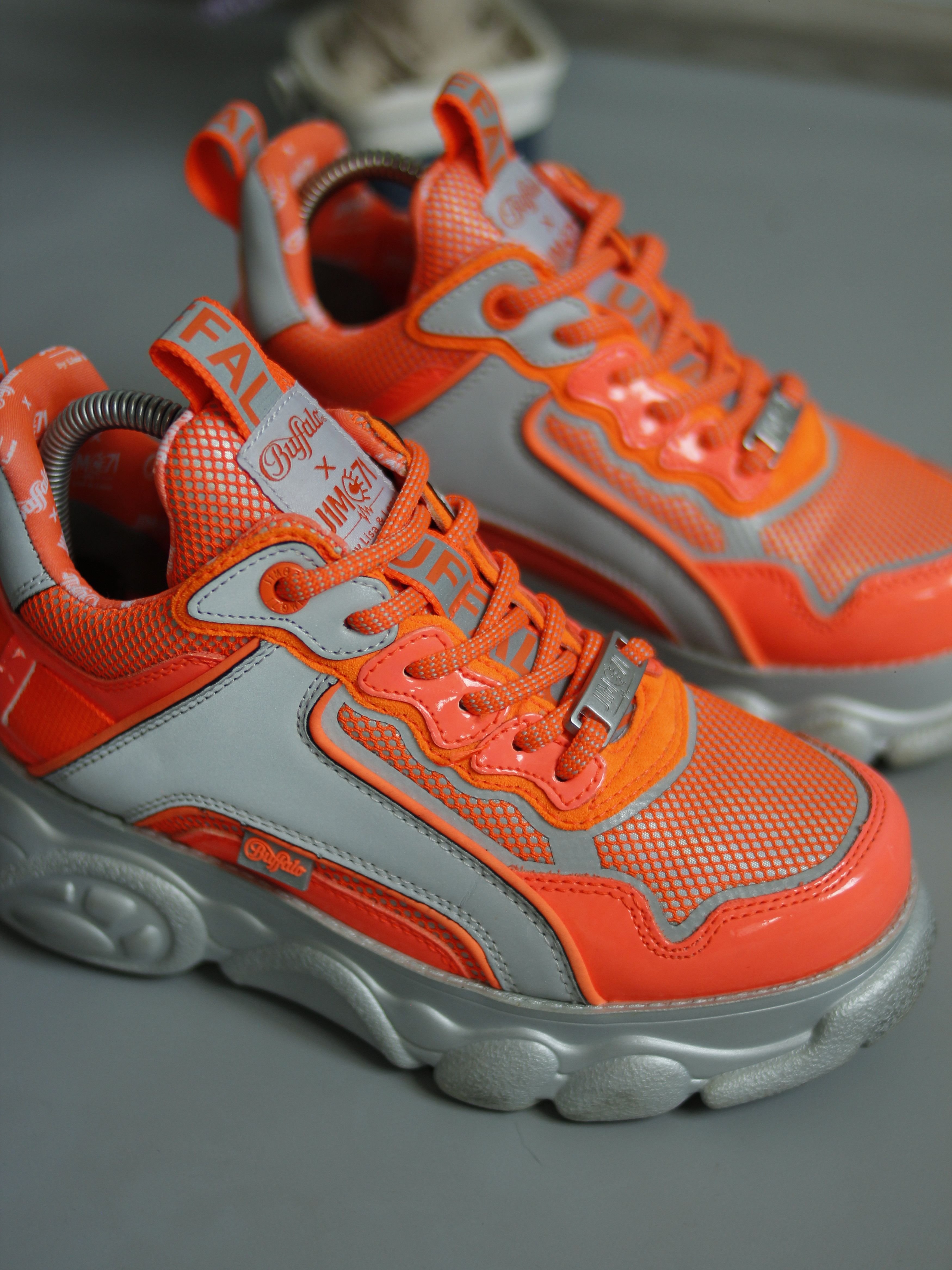 Buffalo London BUFFALO JIMO71 REFLECTIVE ORANGE SNEAKERS HIGH SOLE Size US 6.5 / IT 36.5 - 2 Thumbnail