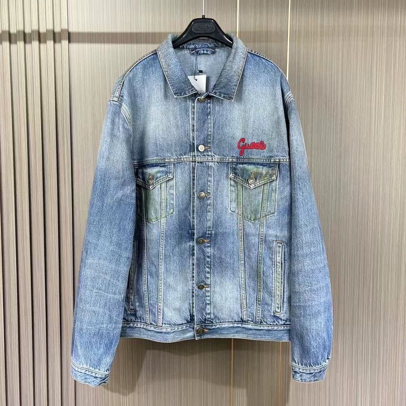 Gucci Gucci Make an old embroidered cat letter denim jacket 2502- Size US L / EU 52-54 / 3 - 1 Thumbnail