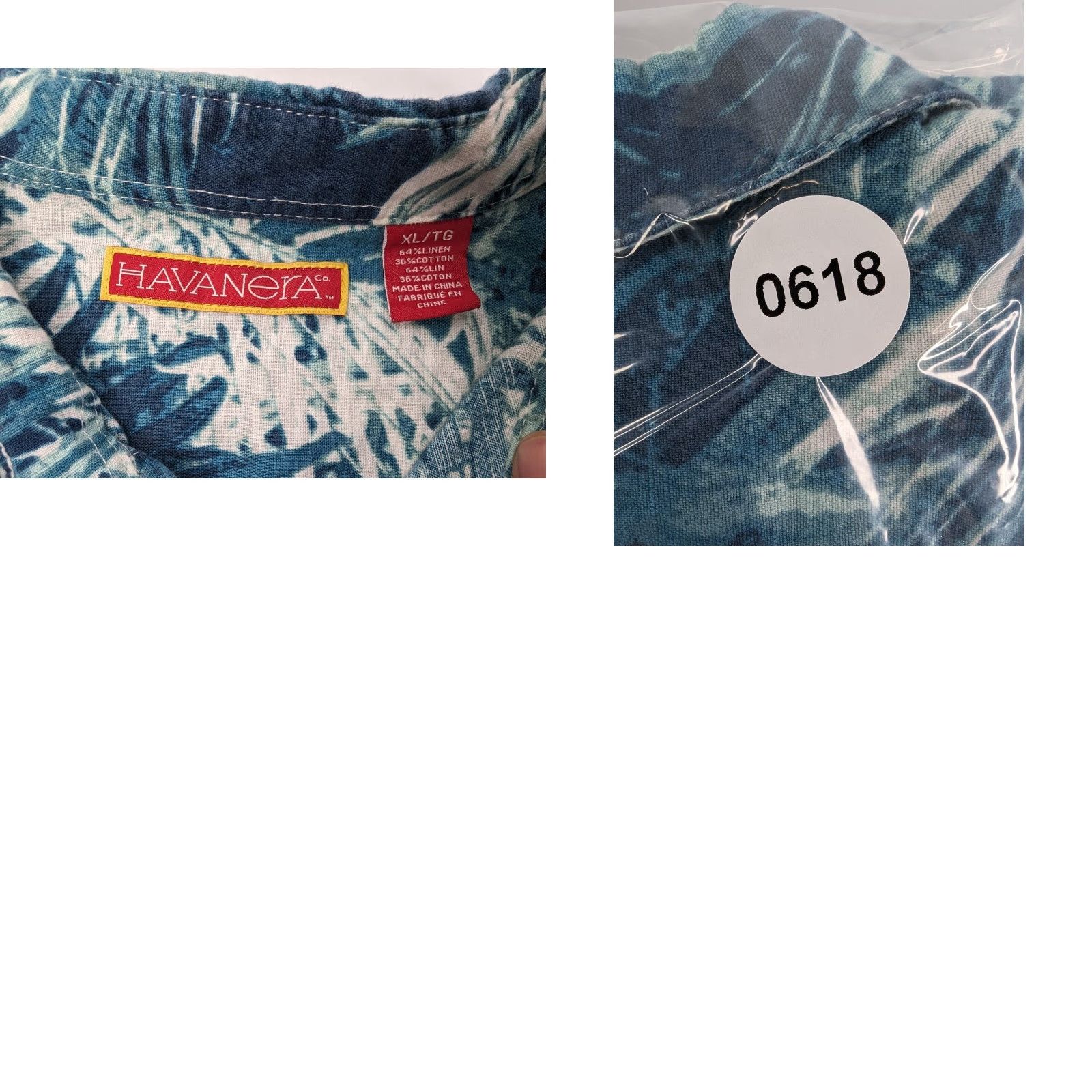 AQUA Havanera Aqua Tropical Hawaiian Linen Blend Short Sleeve Button Up Shirt Mens XL Size US XL / EU 56 / 4 - 8 Thumbnail