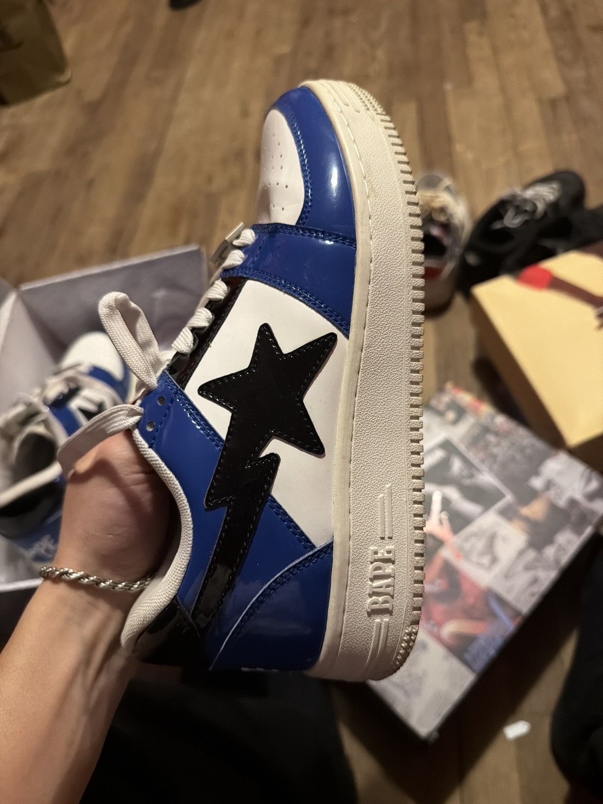 Bape BLUE WHITE AND BLUE BAPESTAS Size US 8 / EU 41 - 2 Thumbnail