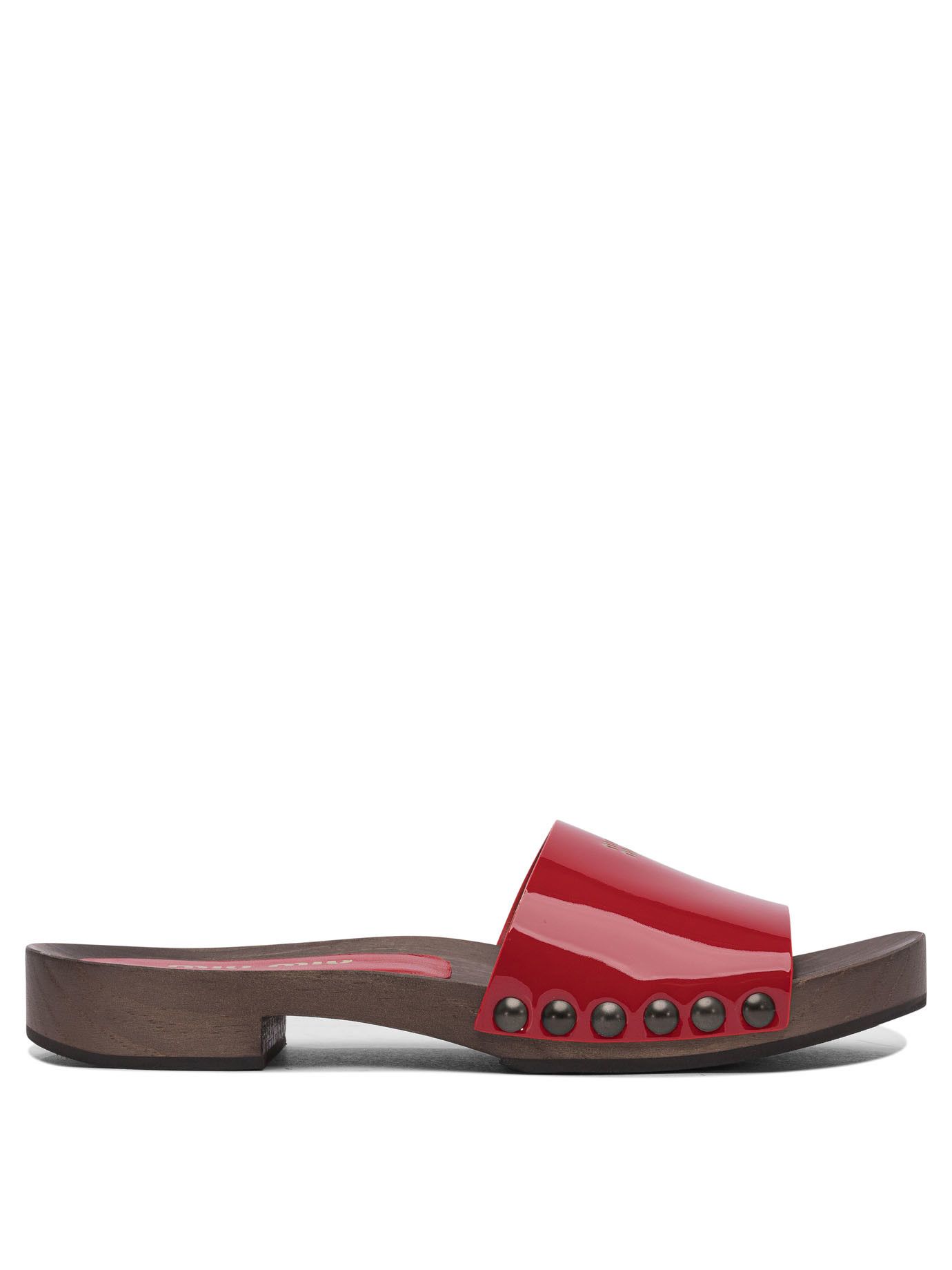 Miu Miu Patent Leather Clogs 30Mm It 39 Women Shoes in Red