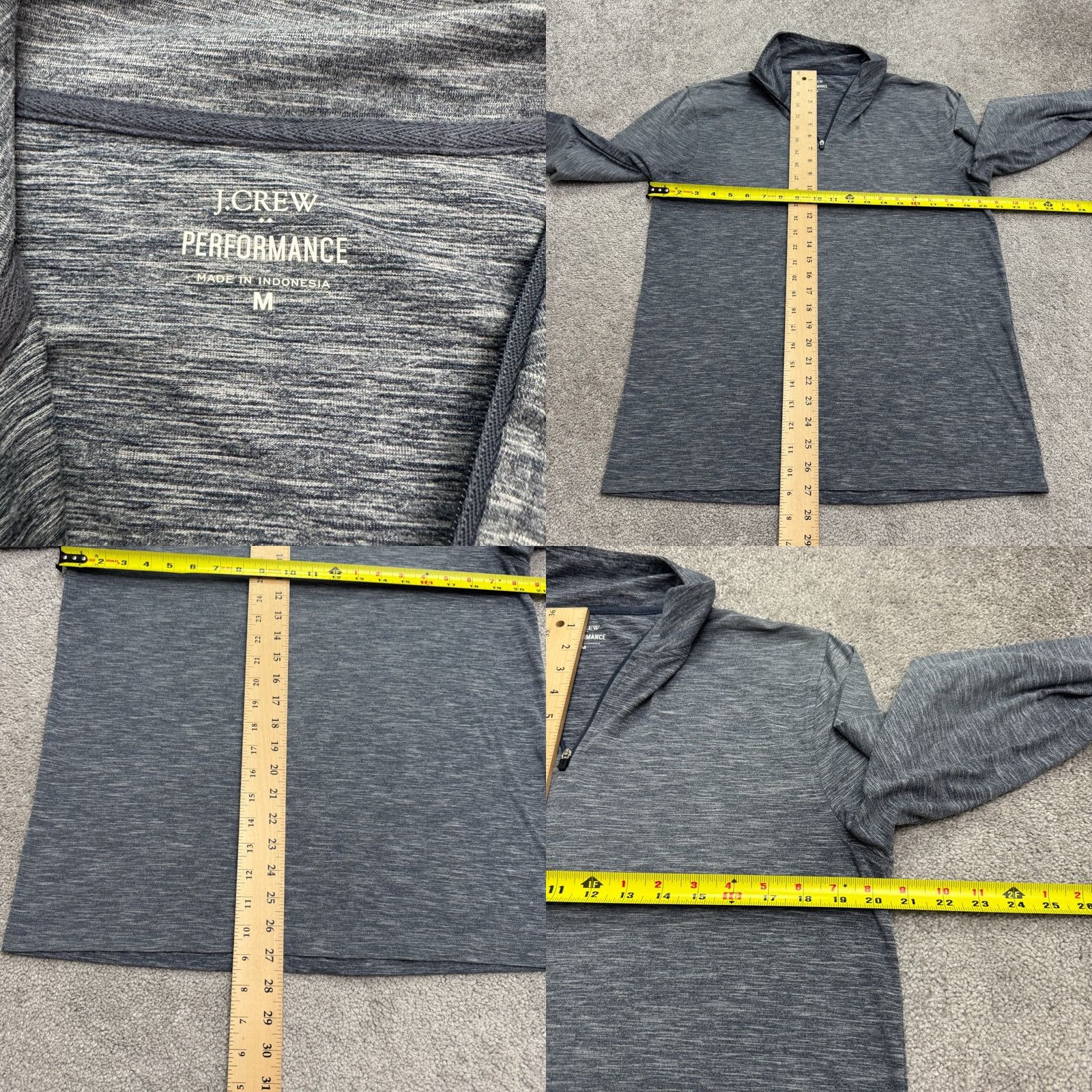 J.Crew J.Crew Performance 1/4 Zip Pullover Shirt Mens M Heather Gray Long Sleeve Regular Fit Zip Neck Mock Neck Casual Outdoor Size US M / EU 48-50 / 2 - 8 Thumbnail